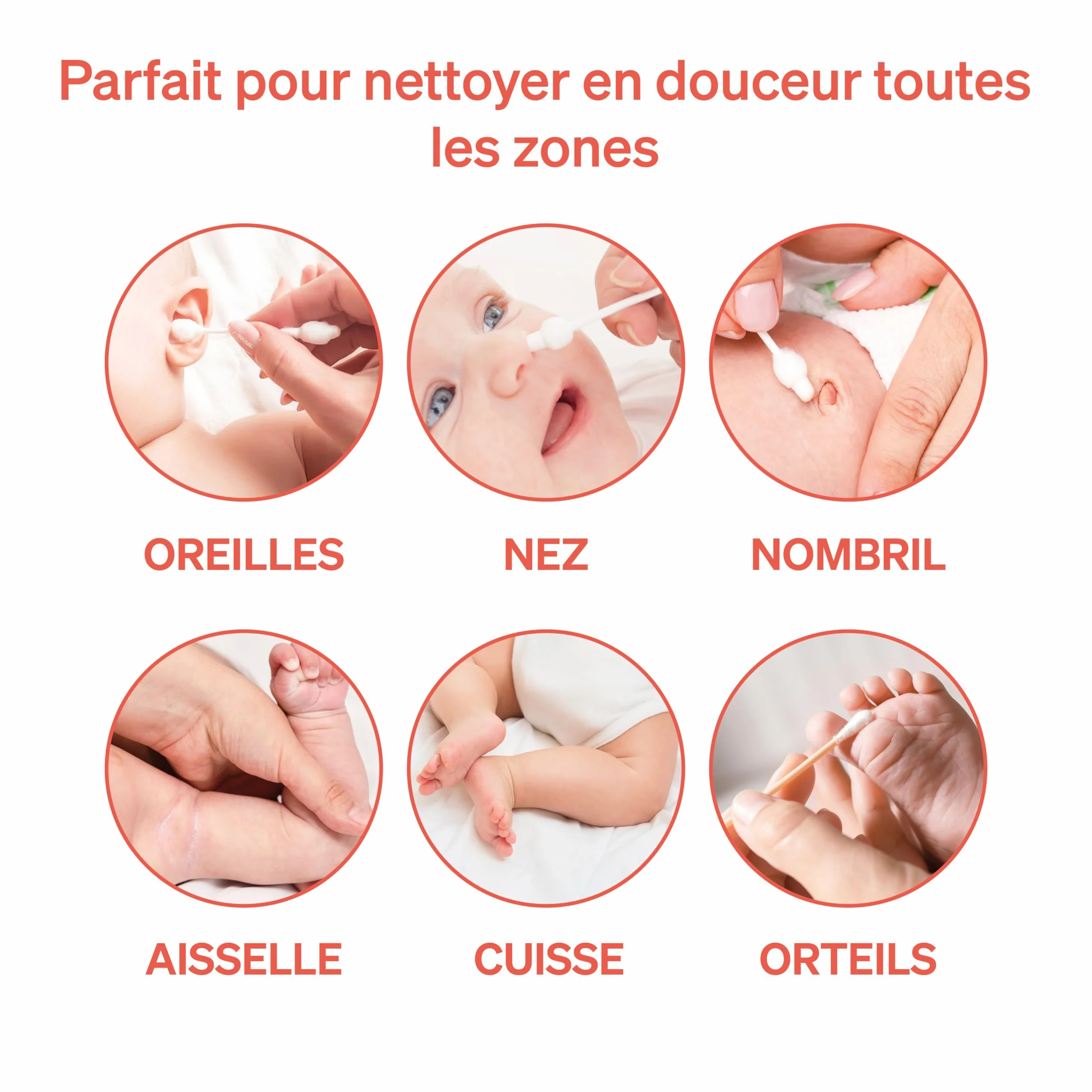 Love Noobs Bâtonnets de Sécurité Bébé 100% Coton-tige Biologique 240 Pièces