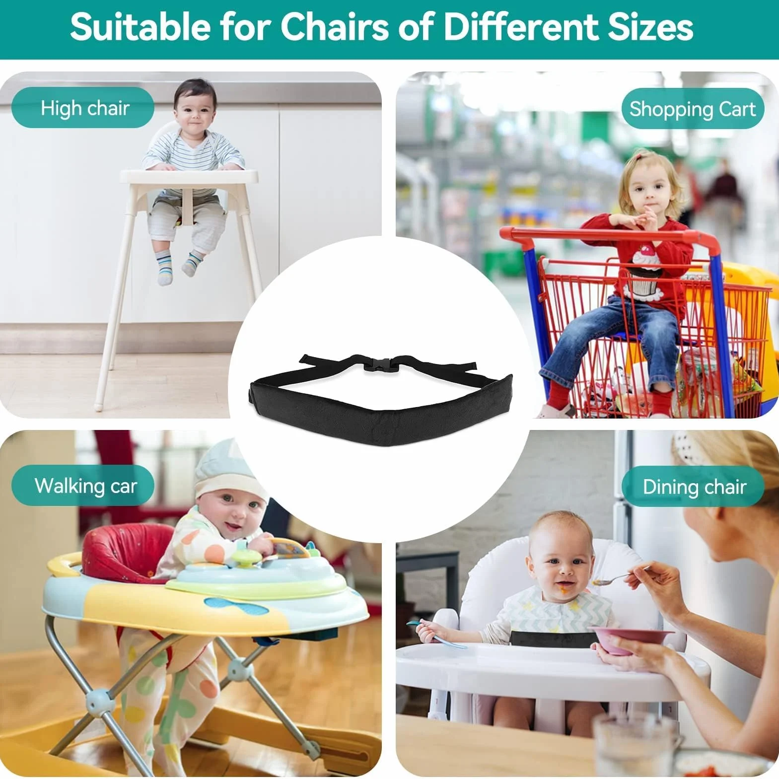Harnais chaise haute ceinture sécurité bébé réglable enfant