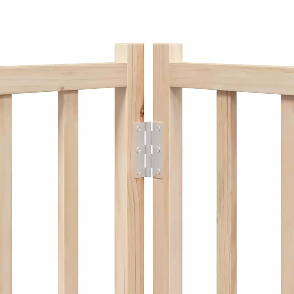 vidaXL Barrière pour Chiens avec Porte 4 Panneaux Bois de Sapin Massif