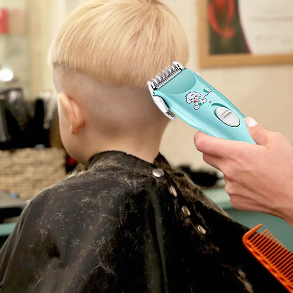 Tondeuse à cheveux silencieuse rechargeable bébé avec peignes de guidage, lames en céramique