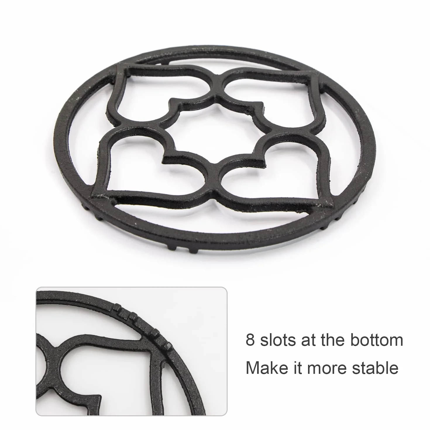 Anneau Support Plaque Cuisson Gaz 19cm Universel Plaques Plat Grille en Fer 8 Fentes Fonte