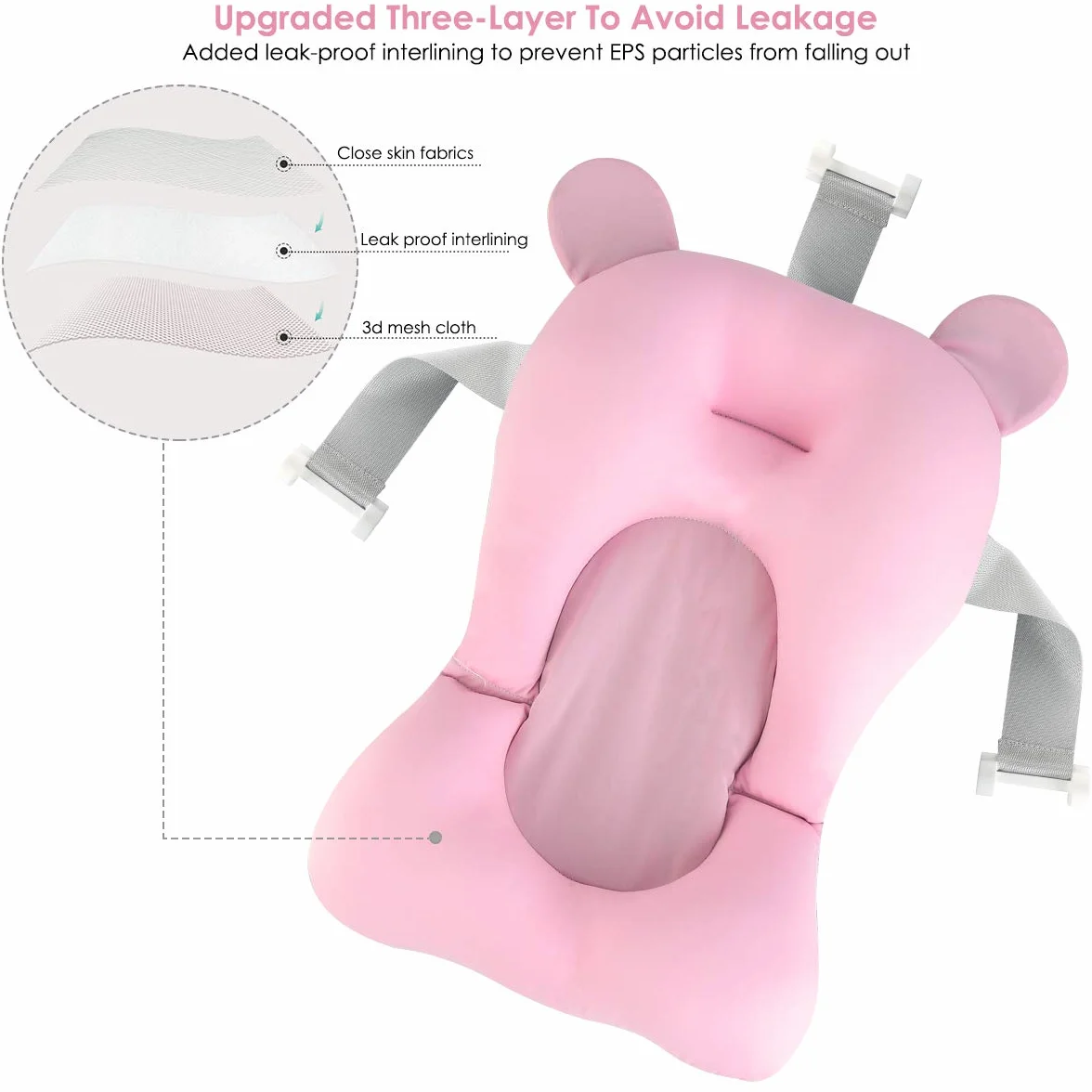 Josopa Coussin de Baignoire Anti-Dérapant pour Nouveau-Né, Siège de Bain Flottant pour Bébé