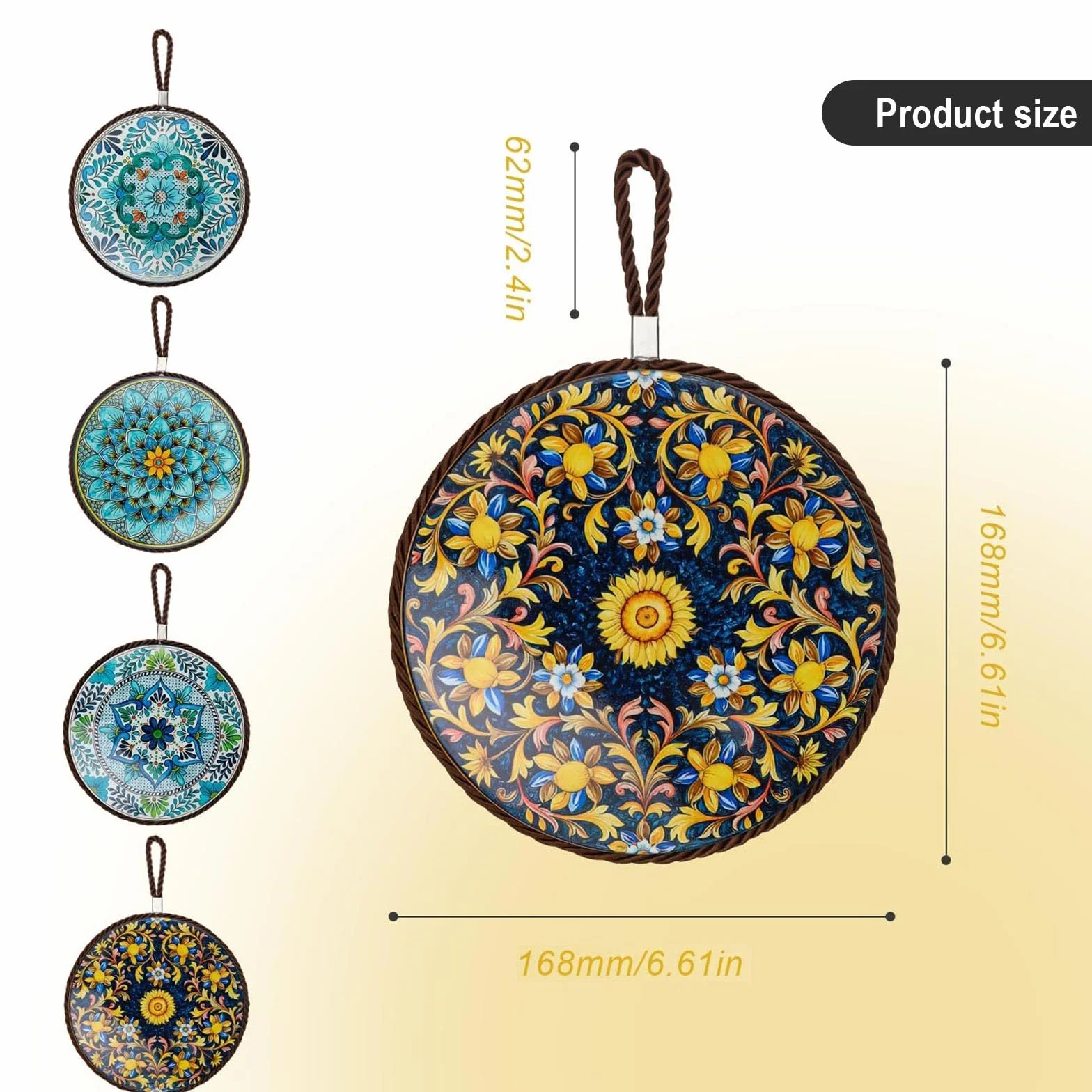 Dessous de Plats 4 Pièces Céramique Anti-Brûlure 17 mm pour Tasses, Bols, Casseroles