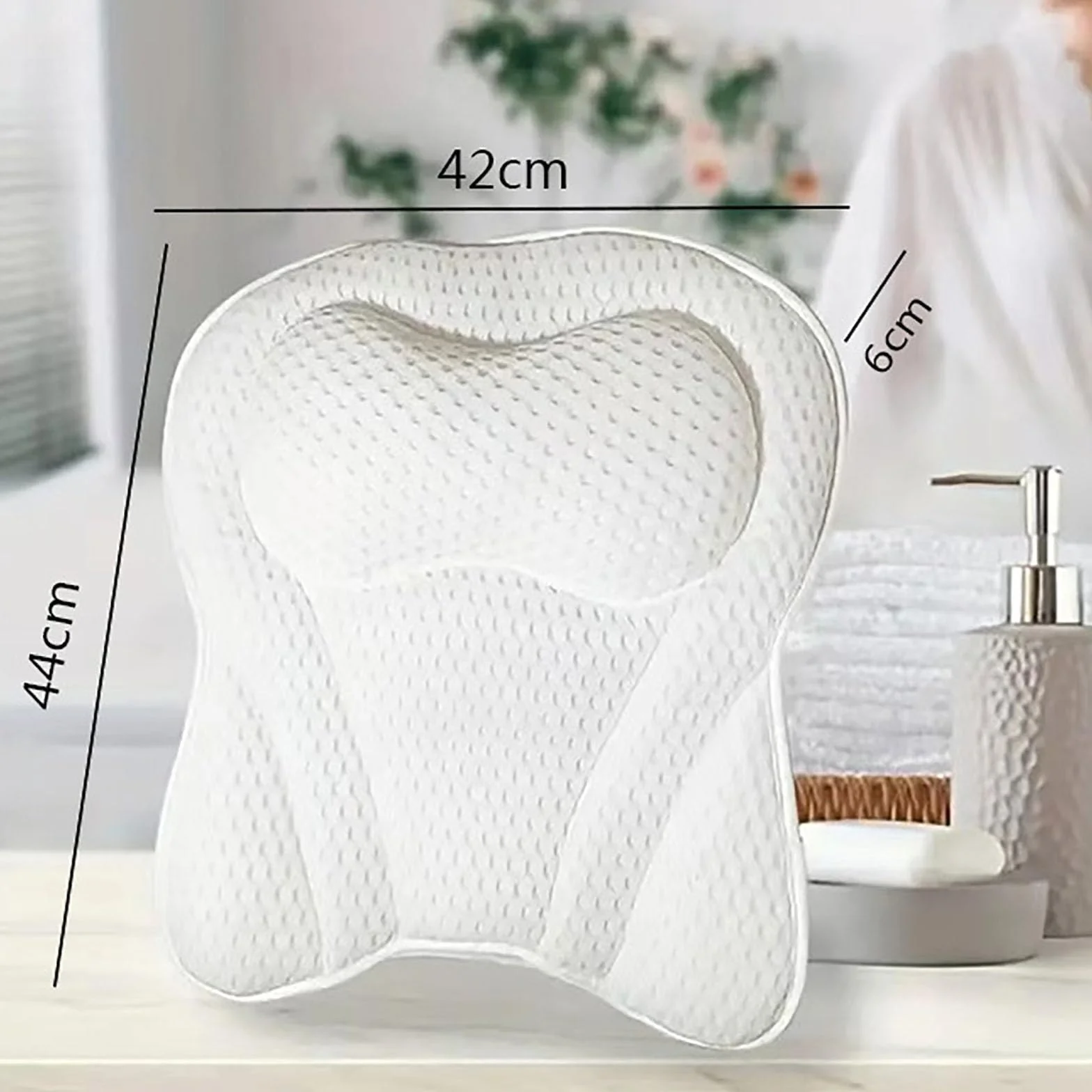 Coussin Baignoire Adulte Oreiller de Bain 4D 6 Ventouses pour Tête Cou Dos