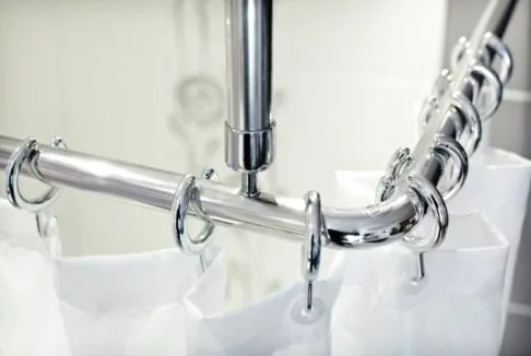 Lot de 2 barres d'angle en aluminium sans barrière, 120 x 120 cm, très longues barres de douche