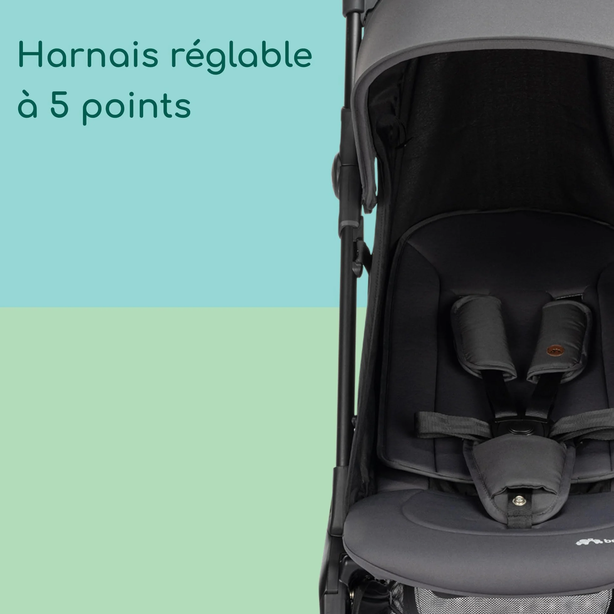 Bebeconfort Zephir poussette bébé compacte 0-4 ans 22 kg légère 5.6 kg voyage cabine siège inclinable panier Mineral Graphite