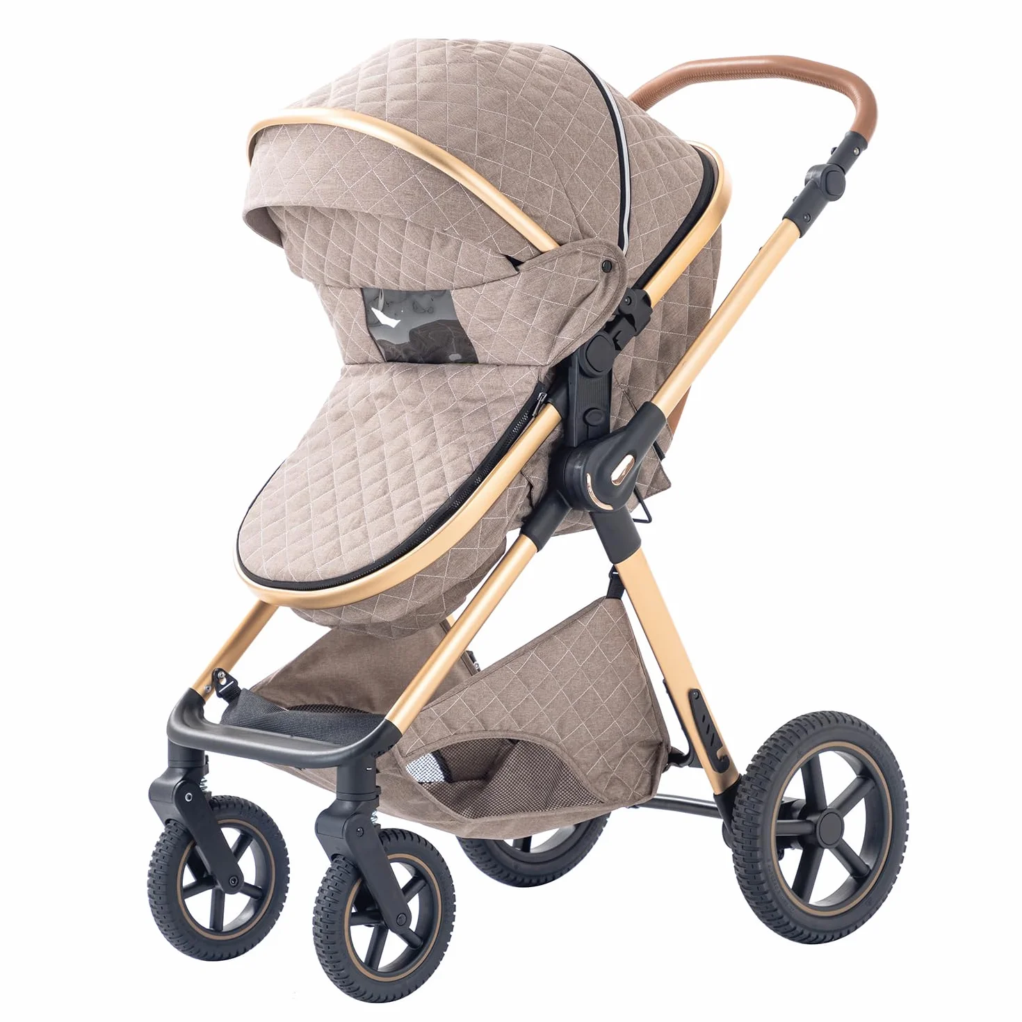 Poussette 3 en 1 Citadine Combinée Tricycle Baby Walker Haute Paysage Landau 0-36 Mois Pliante Trolley Bébé