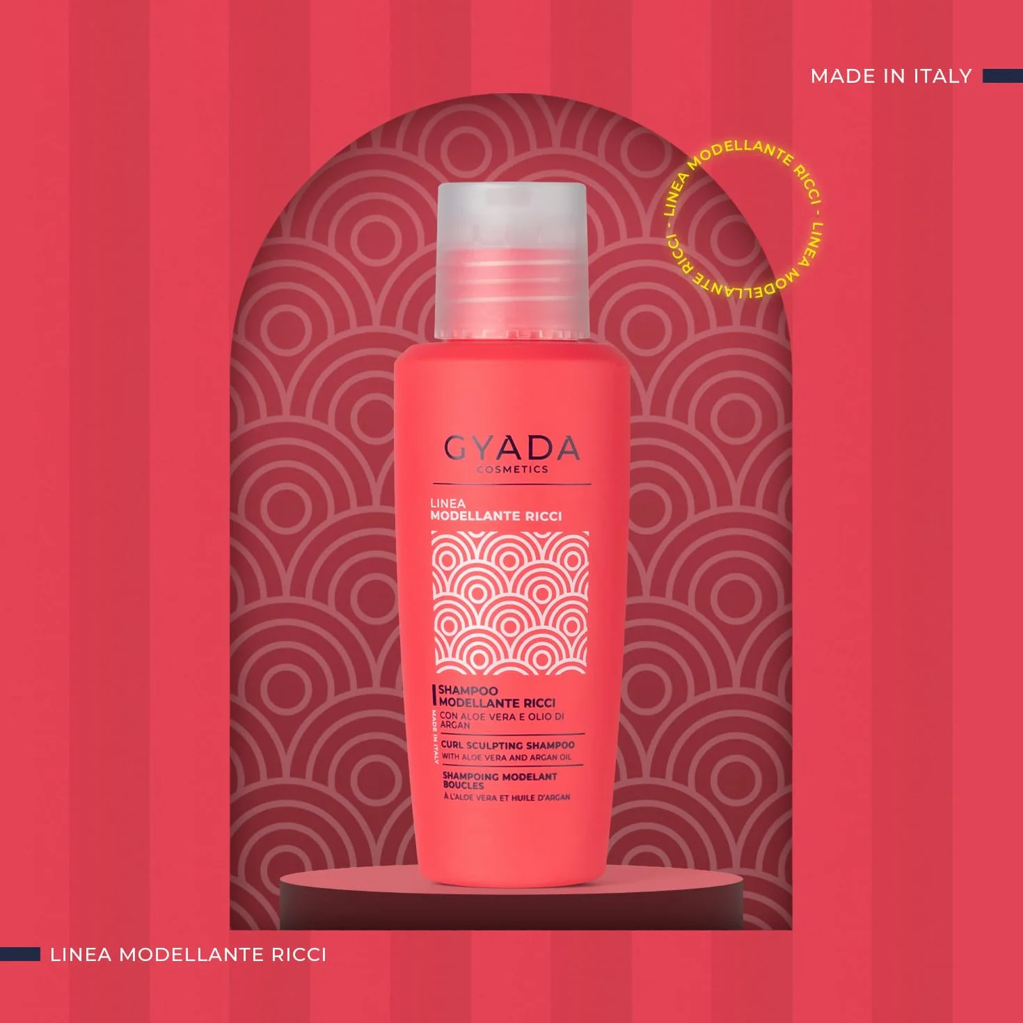GYADA COSMETICS Shampooing Remodelant Bouclé cheveux bouclés ondulés Aloe Vera huile Argan 100 ml
