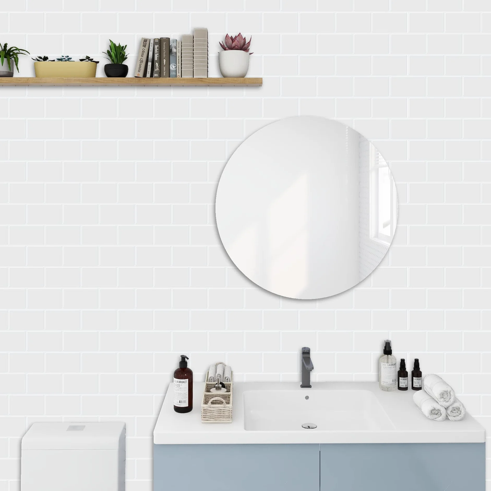 Blanc Sticker Carrelage Adhesif Mural 3d Cuisine Salle de Bain 30.5x30.5cm