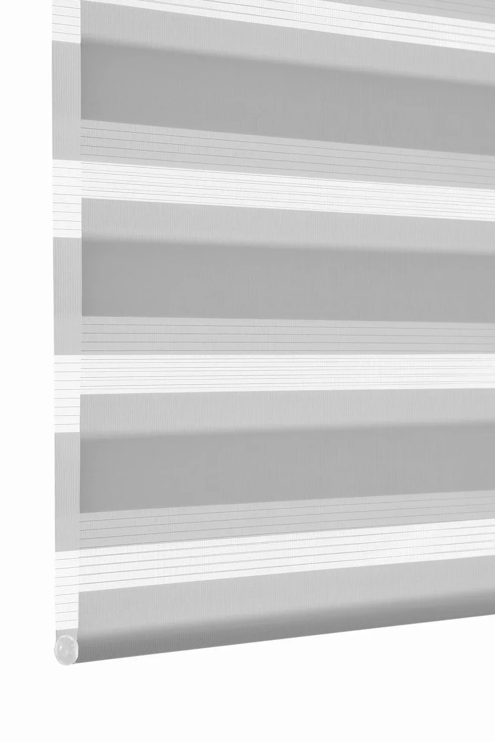 Deco Company Double Store à Clipser, Store Enrouleur à Commande Latérale sans perçage, Bandes Transparentes et Opaques, Kit de Montage Inclus, Polyester, Gris Clair, 90 x 210 cm