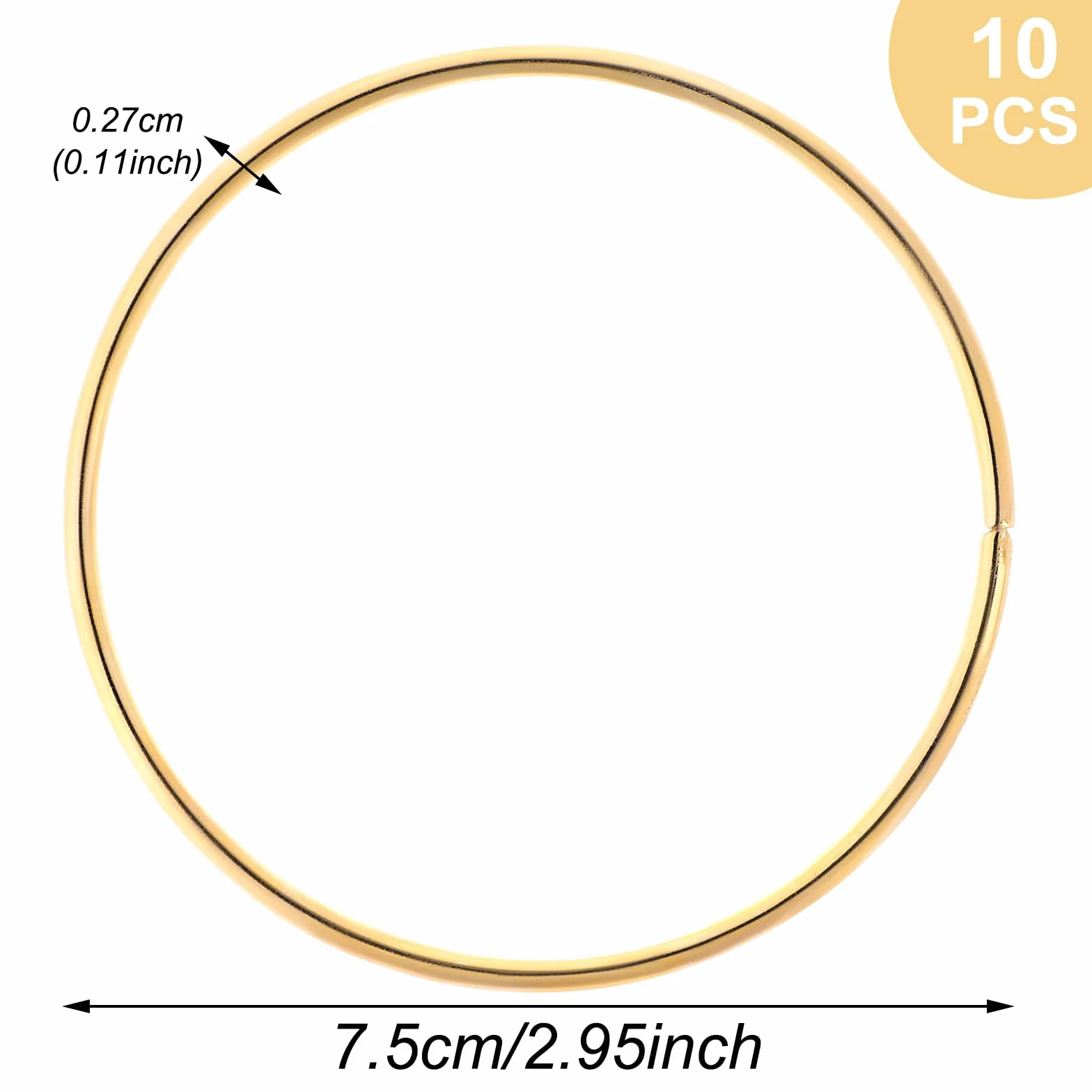 Anneaux en métal doré lot de 10 pour bricolage macramé couronnes mariage attrape-rêves