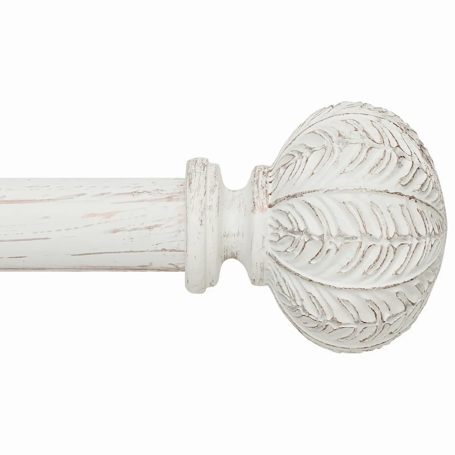 Tringle à rideaux extensible de 77 à 210 cm avec embouts sphériques de 2,5 cm de diamètre - Tringle de 76,2 à 213,4 cm - Tringle à rideaux réglable - Couleur : blanc - Avec supports de fixation inclus