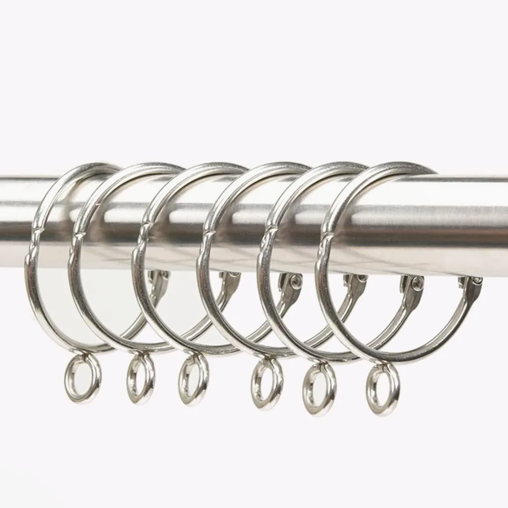 Lot de 40 anneaux de rideaux en métal pour rideaux et tringles à rideaux - Diamètre intérieur : 50 mm