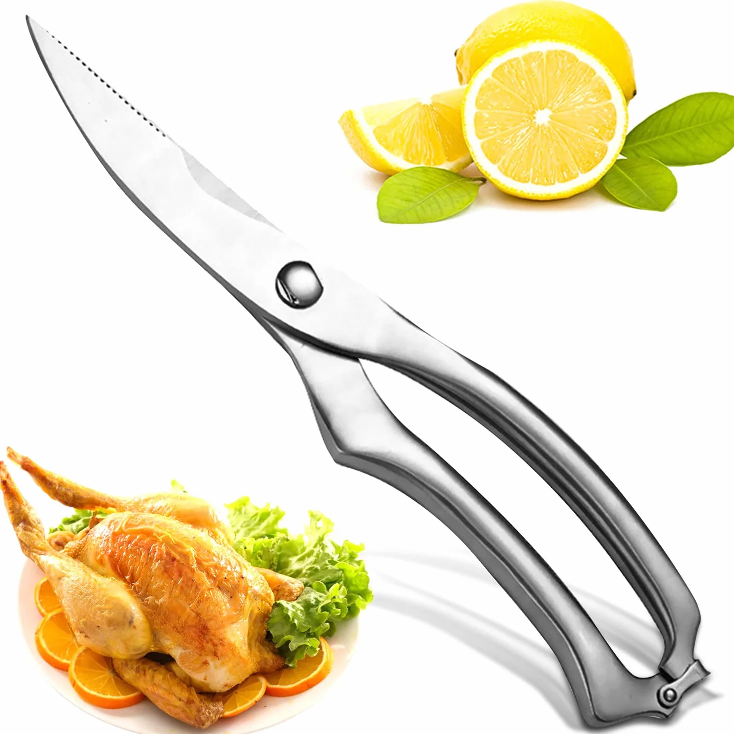 Ciseaux Cuisine Multifonction Inoxydable Sharp Professionnel pour Découper Poulet Poisson Viande Os