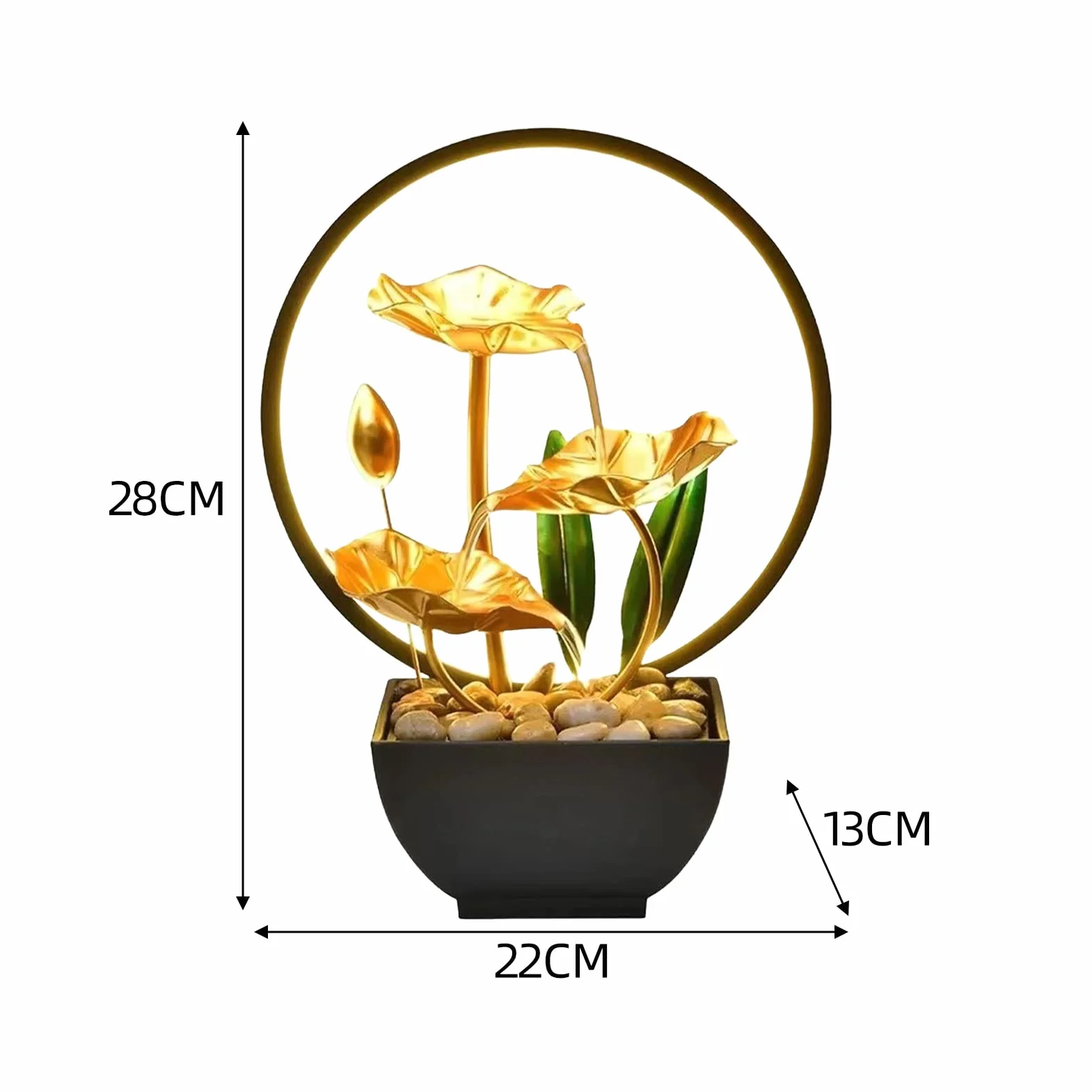 Fontaine d’Intérieur Cascade avec Lumières LED Zen Relaxante pour Décoration Maison Bureau Salon