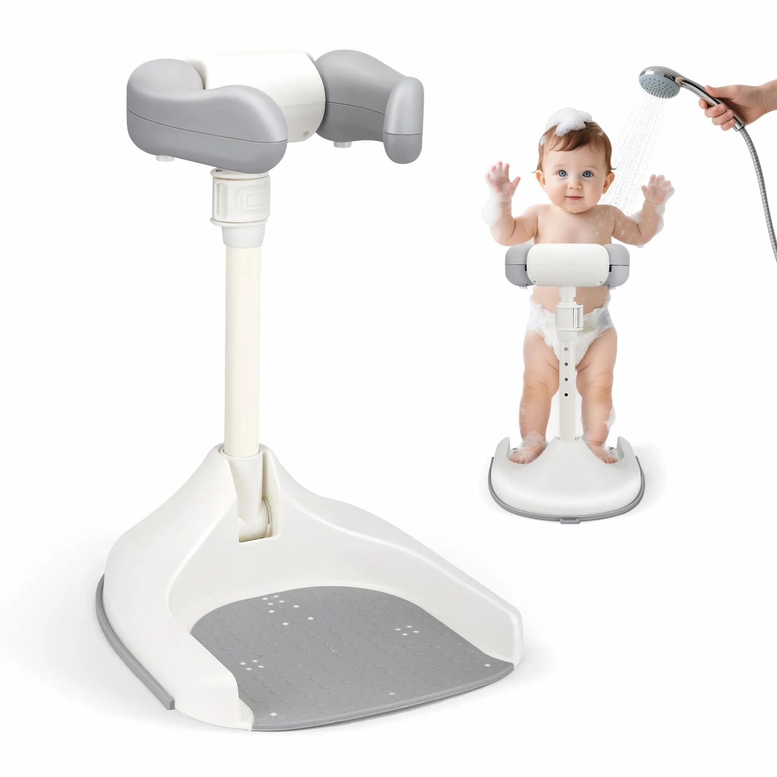Support Baignoire Bébé Antidérapant Réglable en Hauteur Douche 8-36 Mois