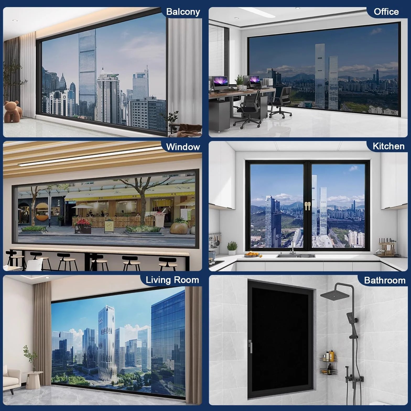 Film Solaire Anti Chaleur 120 x 220 cm Film Adhesif Effet Miroir D'Intimité Filtre Fenetre Anti Regard Chaleur UV Fenetre Regard pour Salon, Chambre, Bureau, Argent