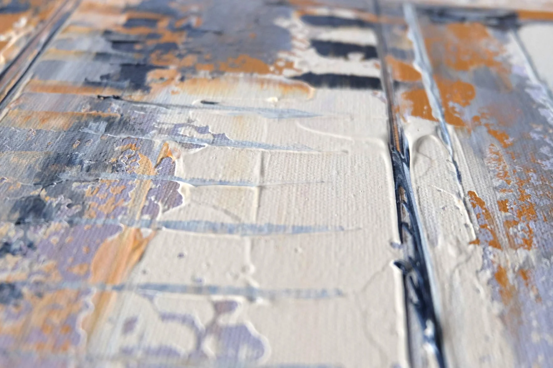 Tableau Peint à la Main 120x60 cm Toile sur Cadre en Bois Monica Mirafiori