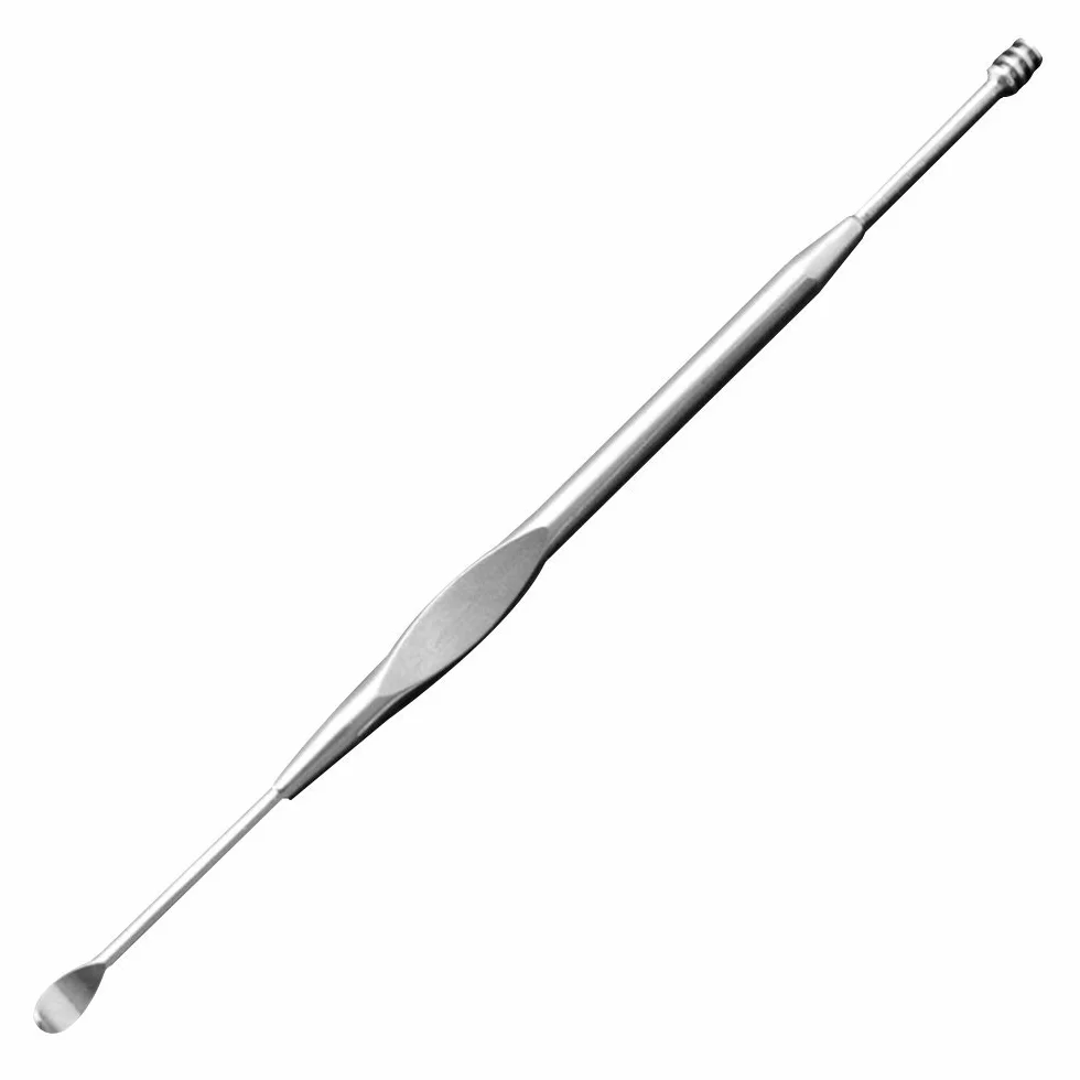 Cure-oreille en acier inoxydable prélèvement de cérumen Curette nettoyant d'oreille outil de soins argent