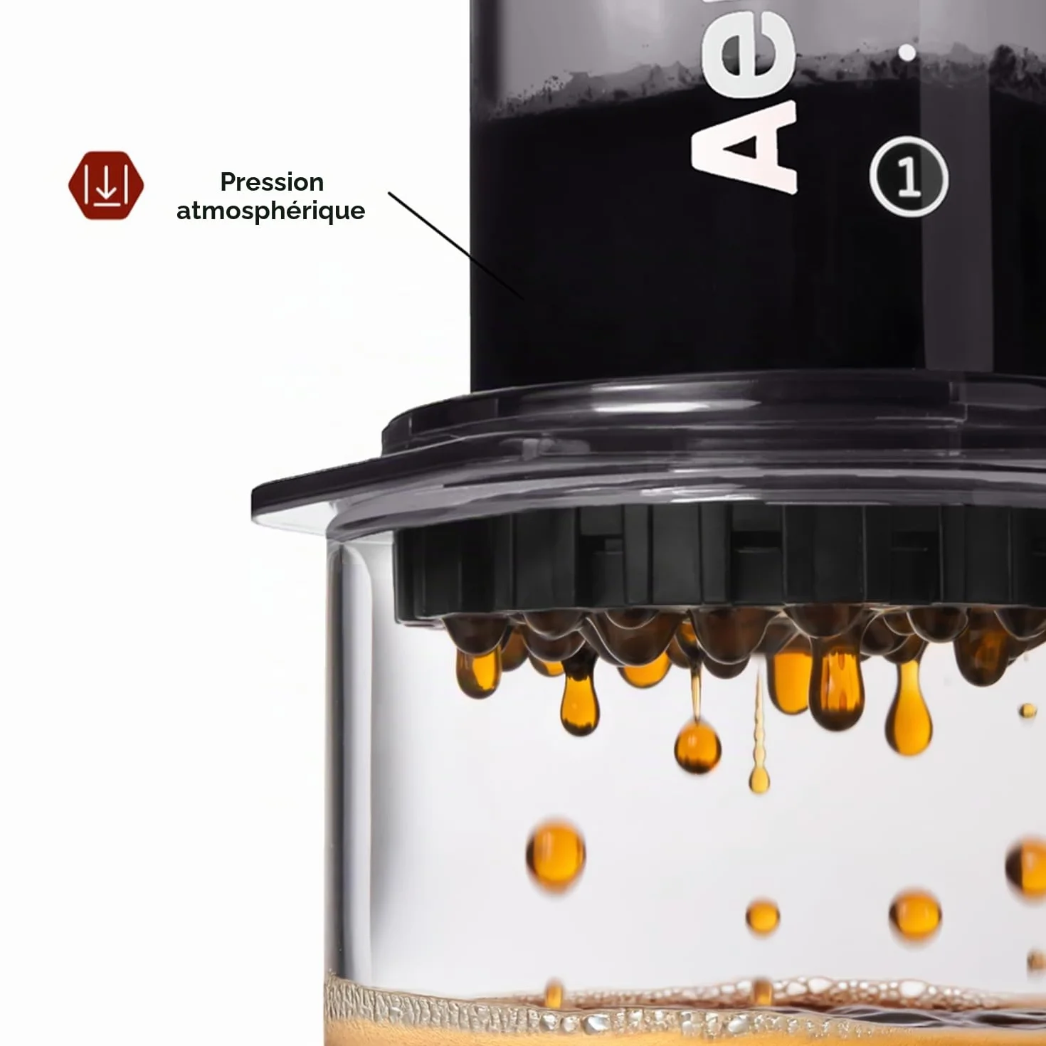 AeroPress Clear Black cafetière à piston tout-en-un, expresso et filtre, infusion 2 minutes, portable voyage camping