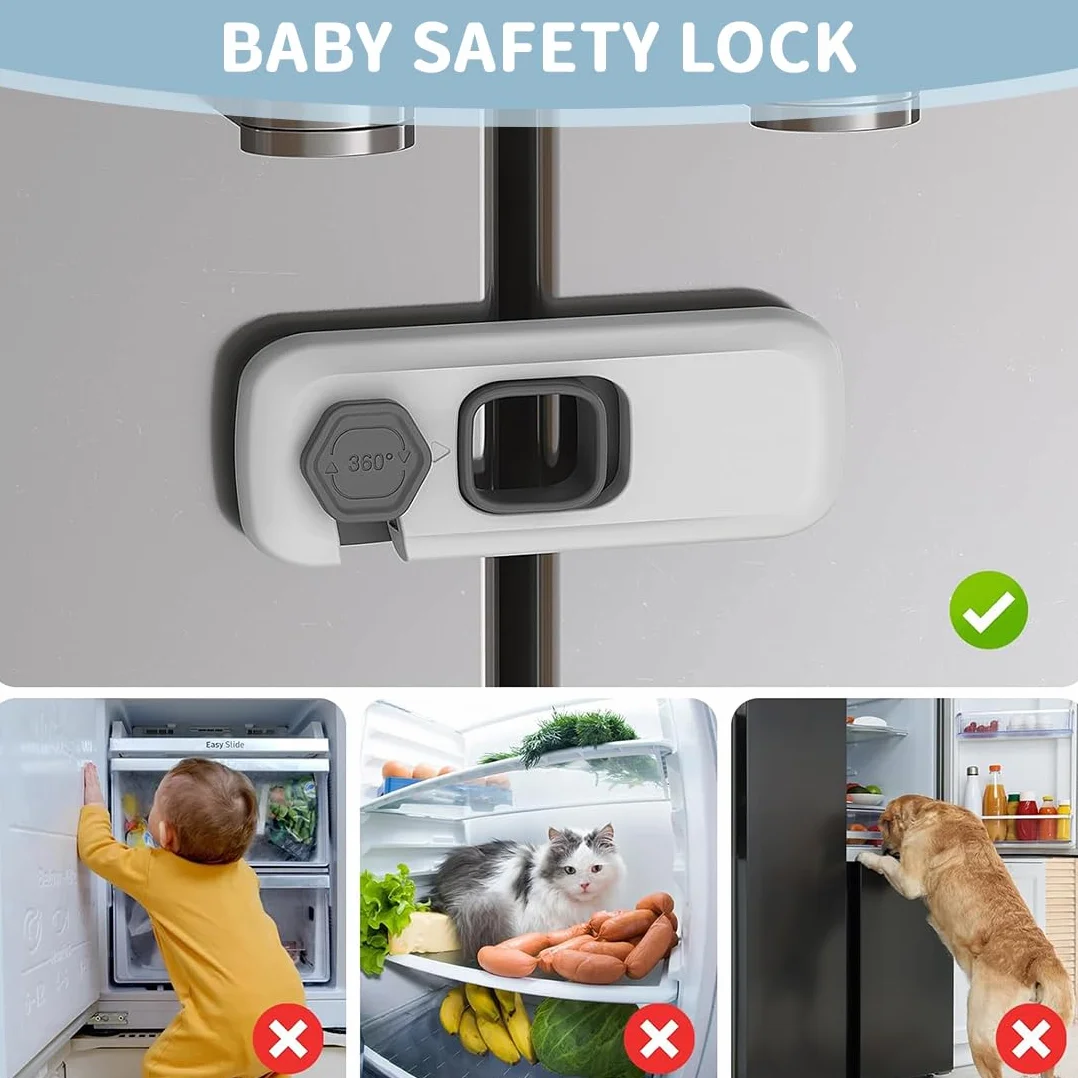 Sécurité enfant placard bloque porte bébé adhésif extra-fort verrous tiroirs gris