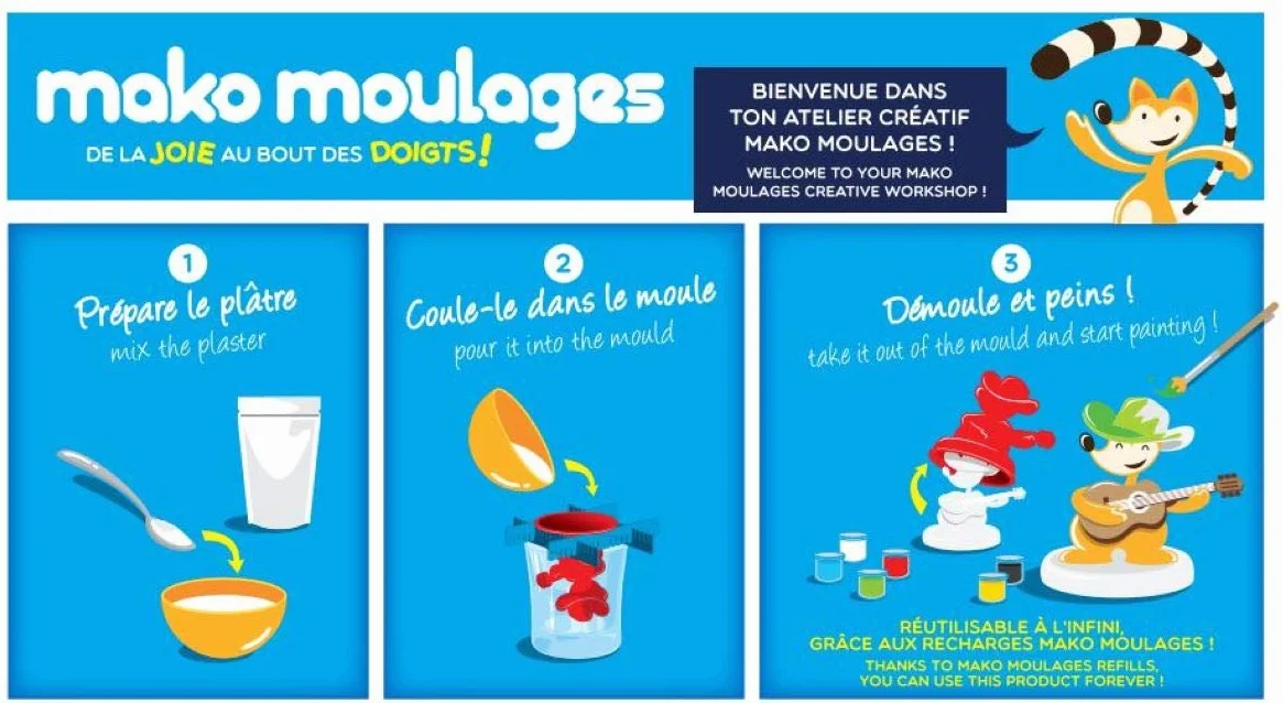 Mako Moulages Kit Créatif 3 Moules Animaux de la Forêt