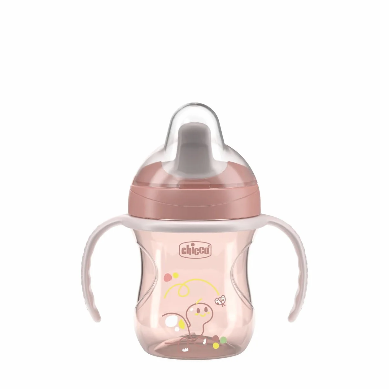 Chicco tasse d'apprentissage anti-goutte plastique bec ergonomique semi-doux 6+ mois sans BPA Rose