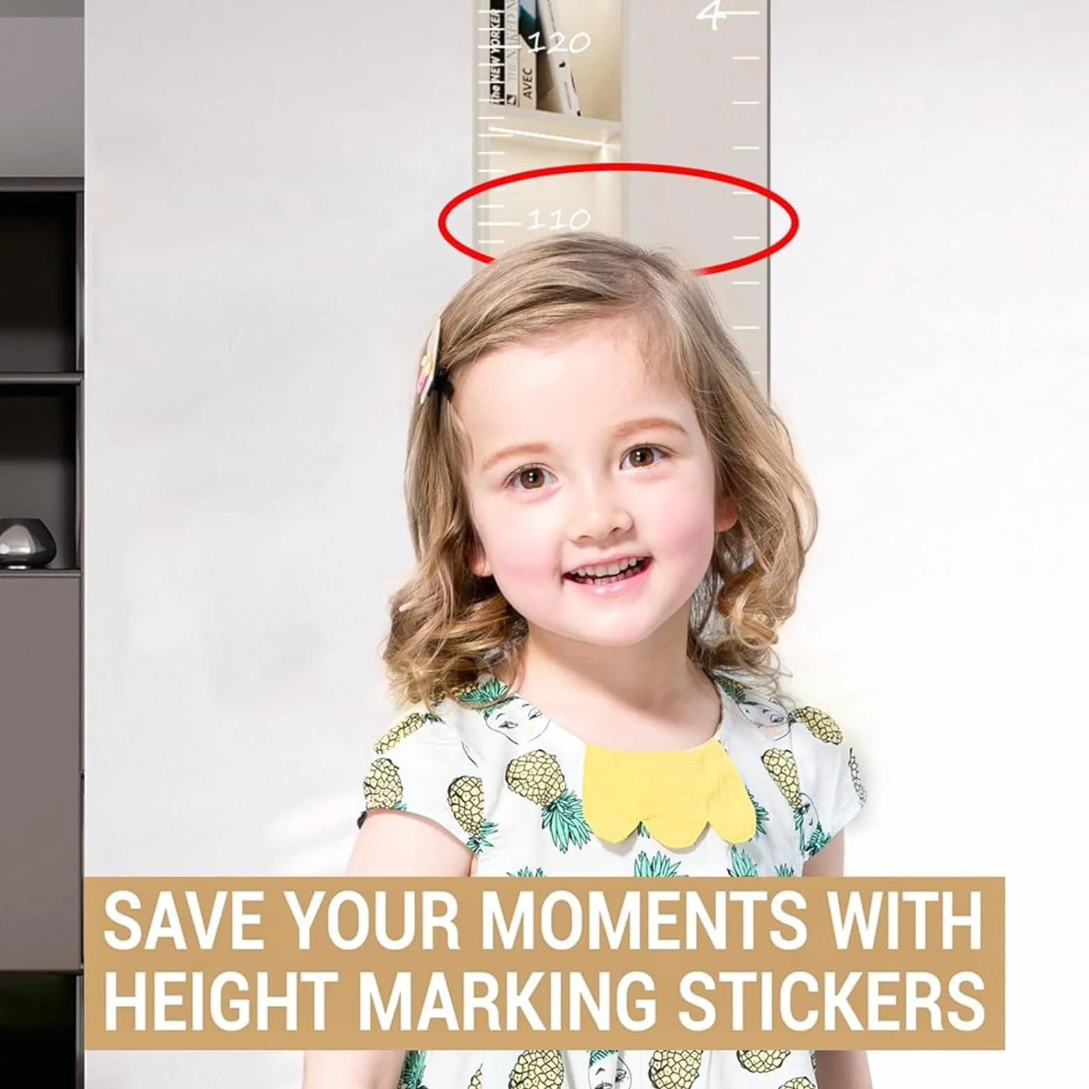Tableau de croissance miroir puzzle mural avec règle hauteur enfants et autocollants marquage