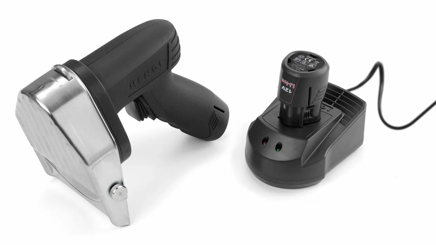 HENDI Couteau à kebab électrique sans fil, 2600 RPM, 2 batteries 2000mAh, 80W, 60kg/h, 230V, acier inoxydable