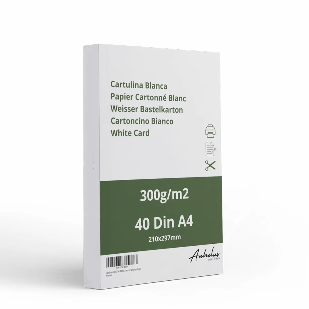 Papier Cartonné Blanc 300g A4 21x29,7cm | Fiche Bristol A4 | Carton Papier Imprimante