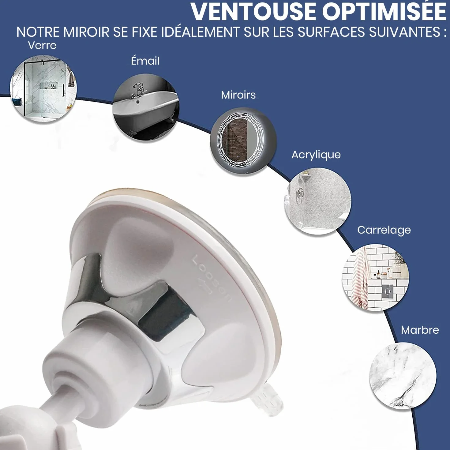 Mirrorvana Miroir de Douche Anti buée 16 cm x 16 cm