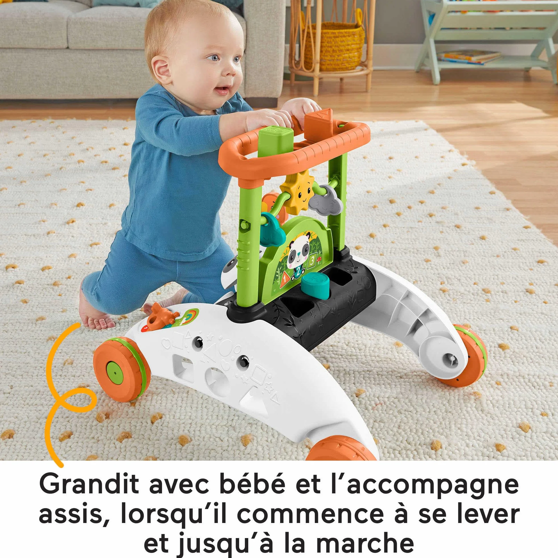 Fisher-Price Trotteur interactif 2 côtés Rythme Stable HJY73