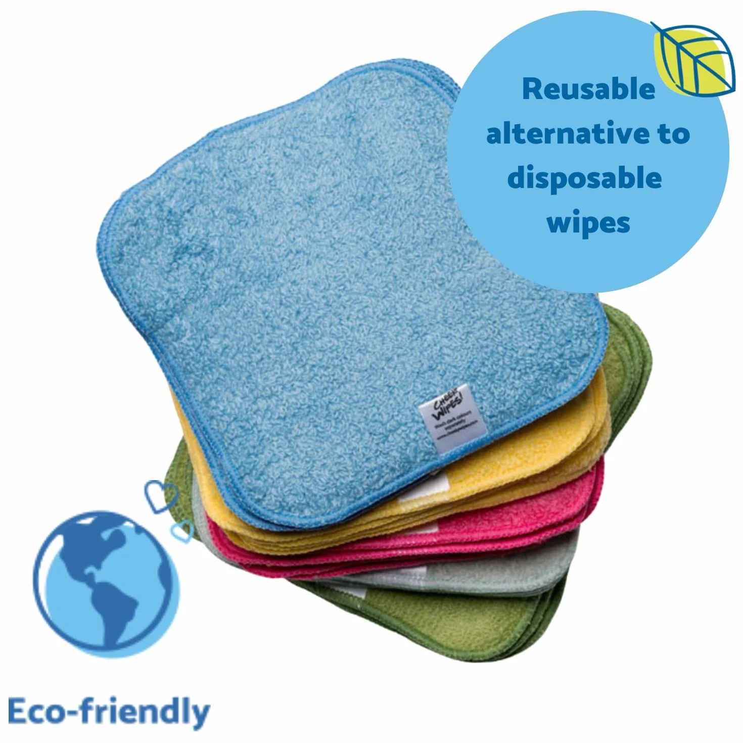Lingettes bébé en éponge de coton Arc-en-Ciel lot de 25