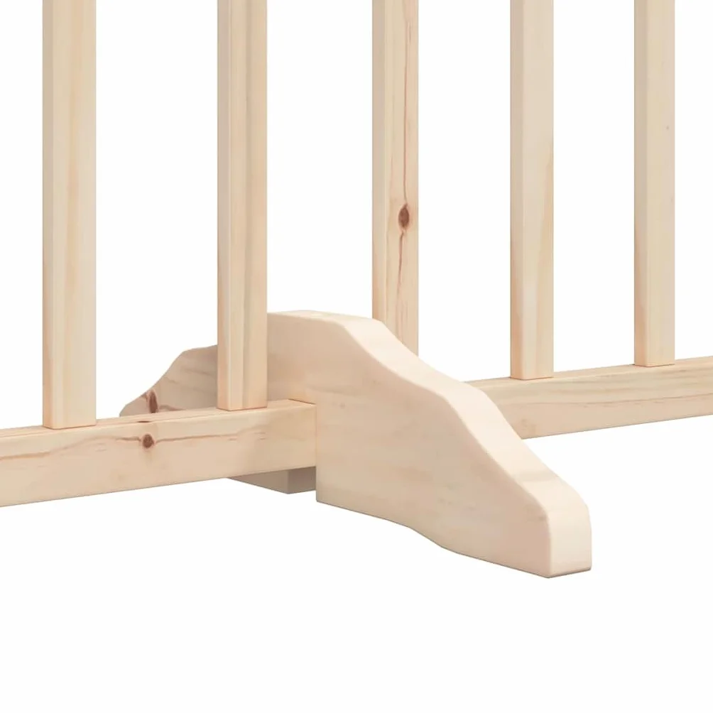 vidaXL Barrière pour Chiens avec Porte 4 Panneaux Bois de Sapin Massif