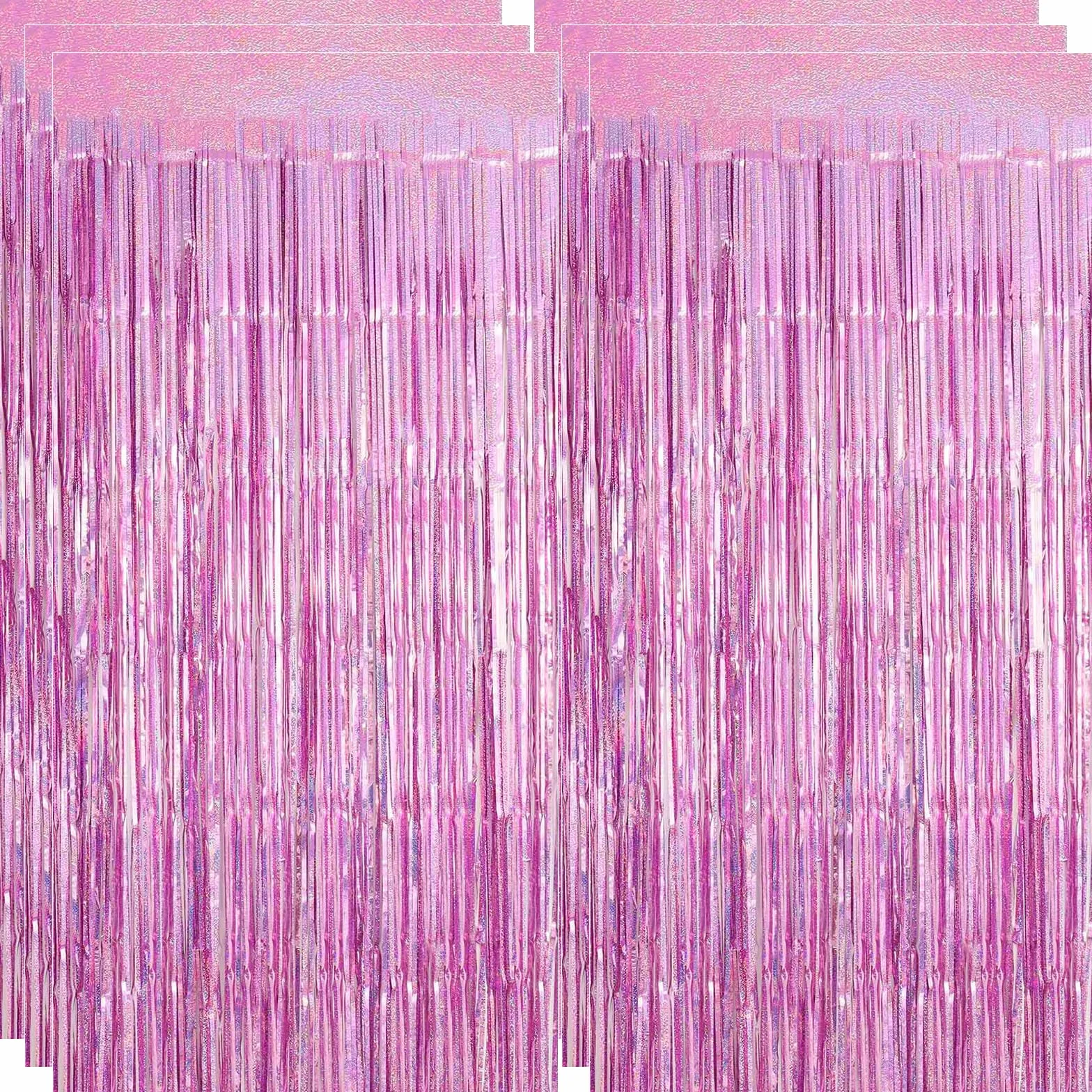 Rideau Anniversaire Rose 1m x 2m à Franges Scintillants pour Décoration Fête