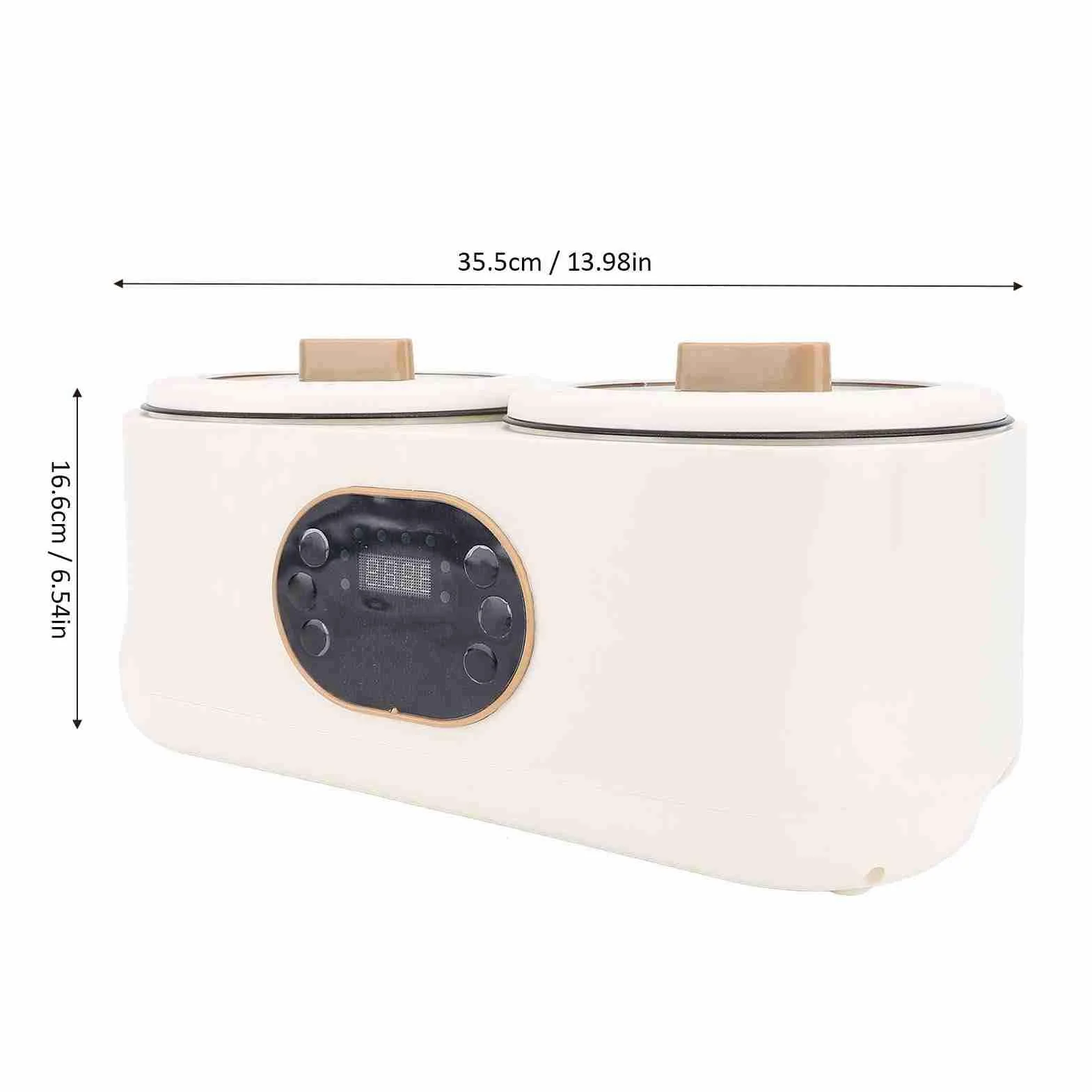 Double Mijoteuse à 2 Casseroles Chauffe-aliments Multifonction Automatique Isolation Intelligente