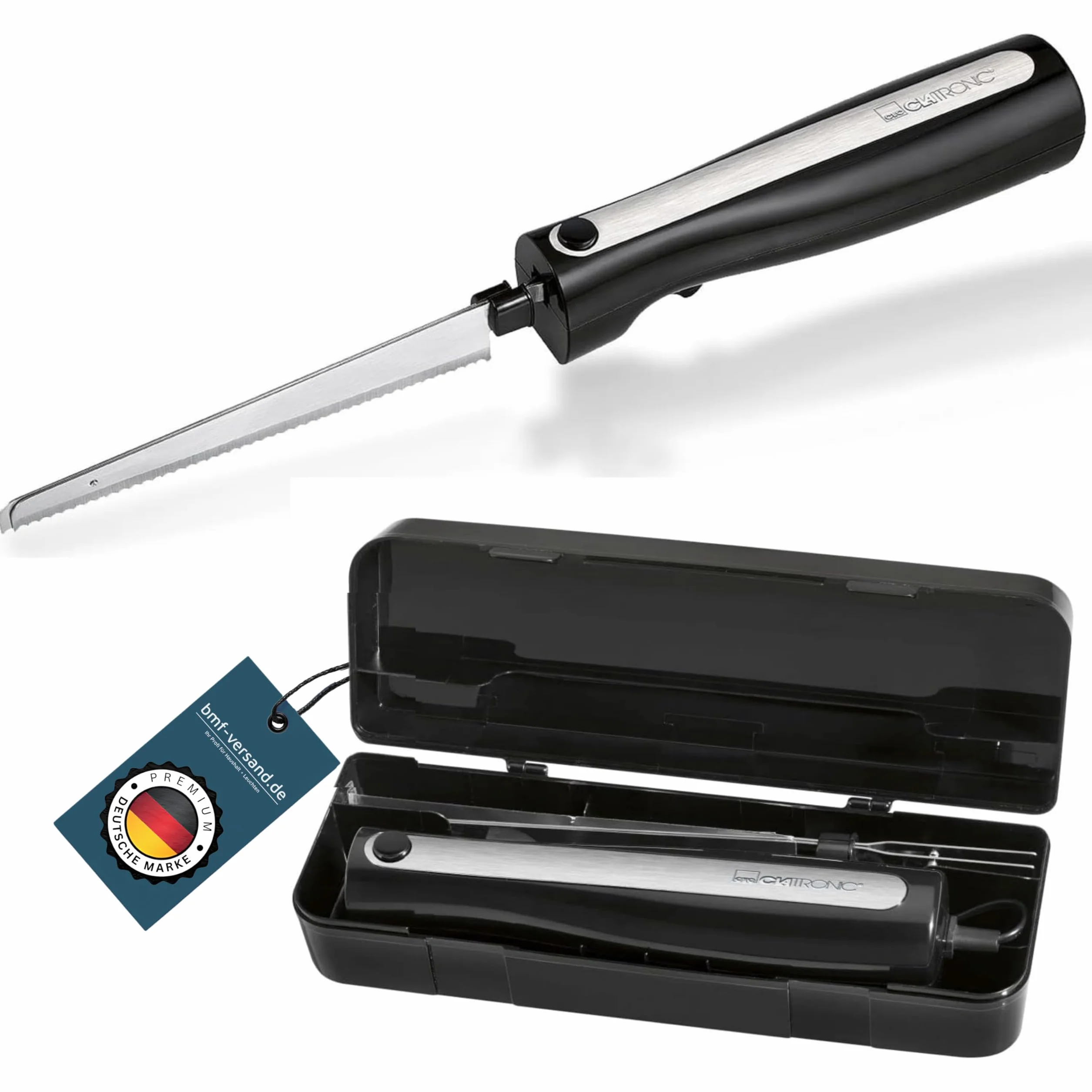 Couteau électrique viande pain double lame inoxydable 120 watts noir