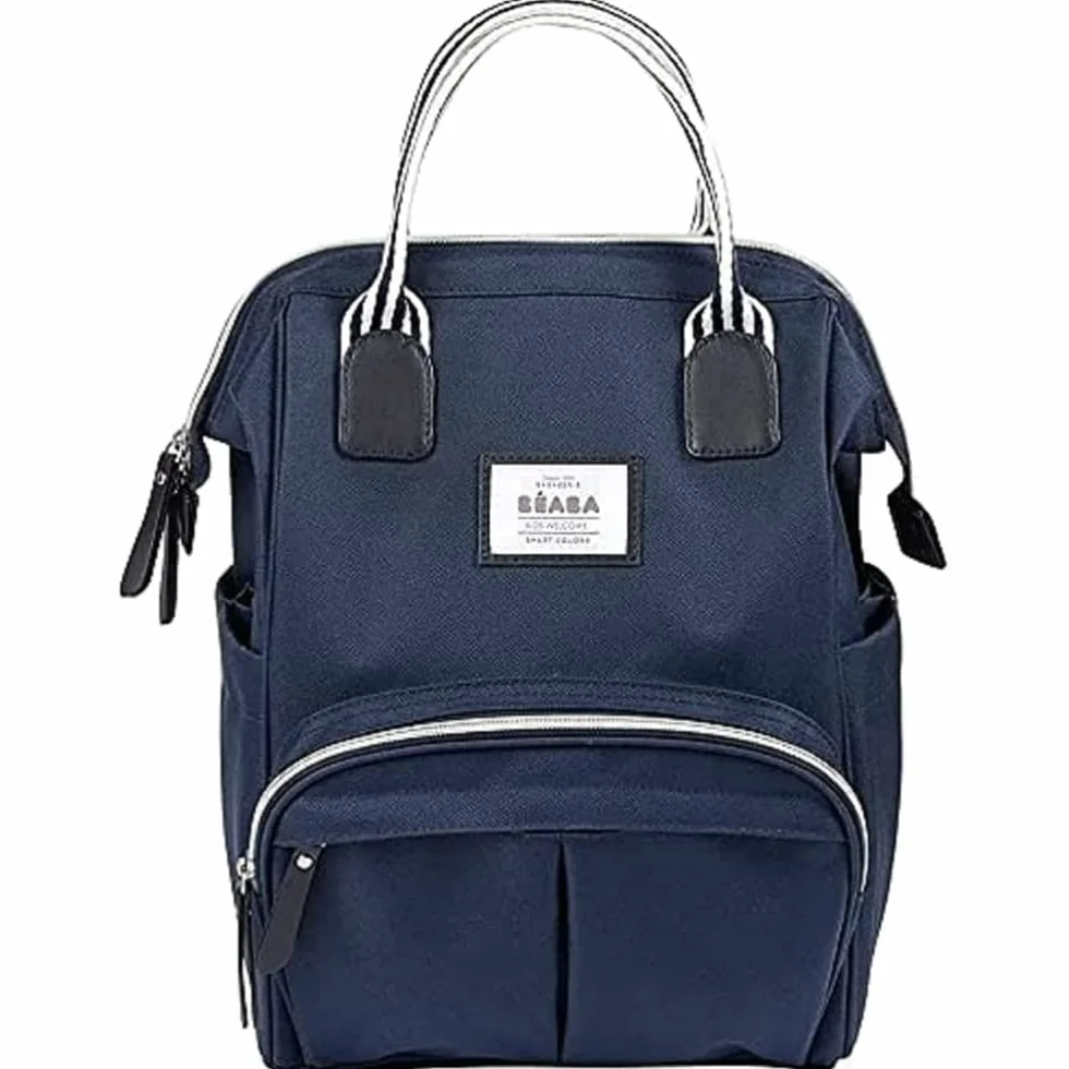BÉABA Sac à Dos à Langer Bébé Grande capacité Tapis inclus Bleu marine