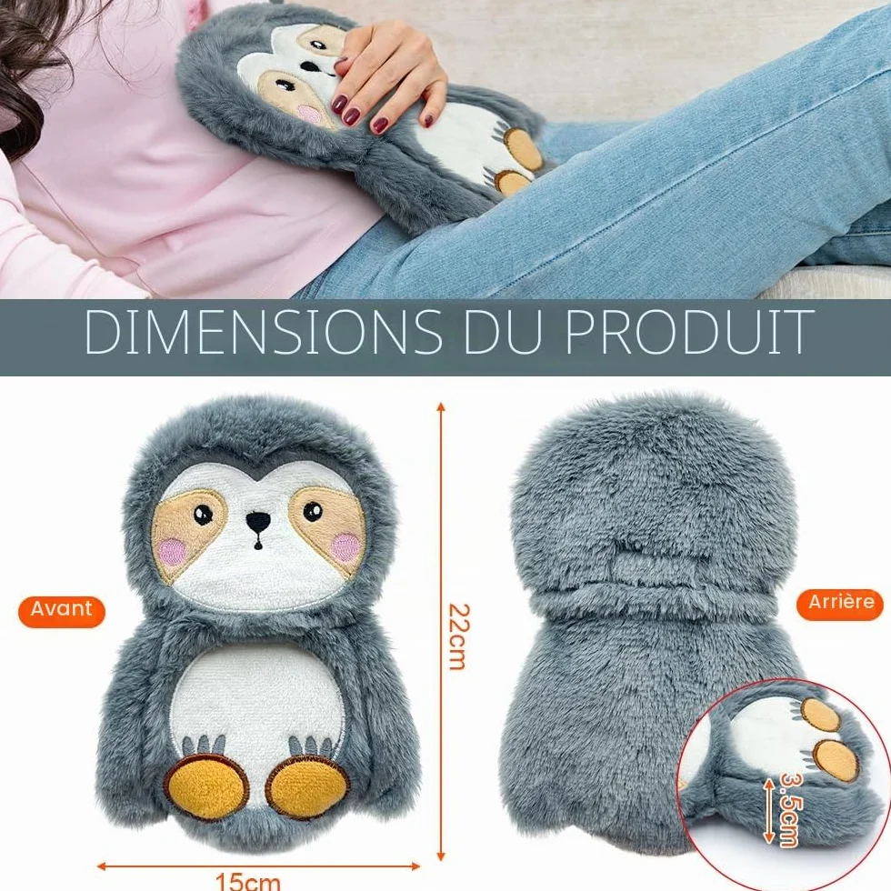Coussin Chauffant Micro-Onde Bouillotte Peluche Eau Chaude Soulagement Règles Douloureuses