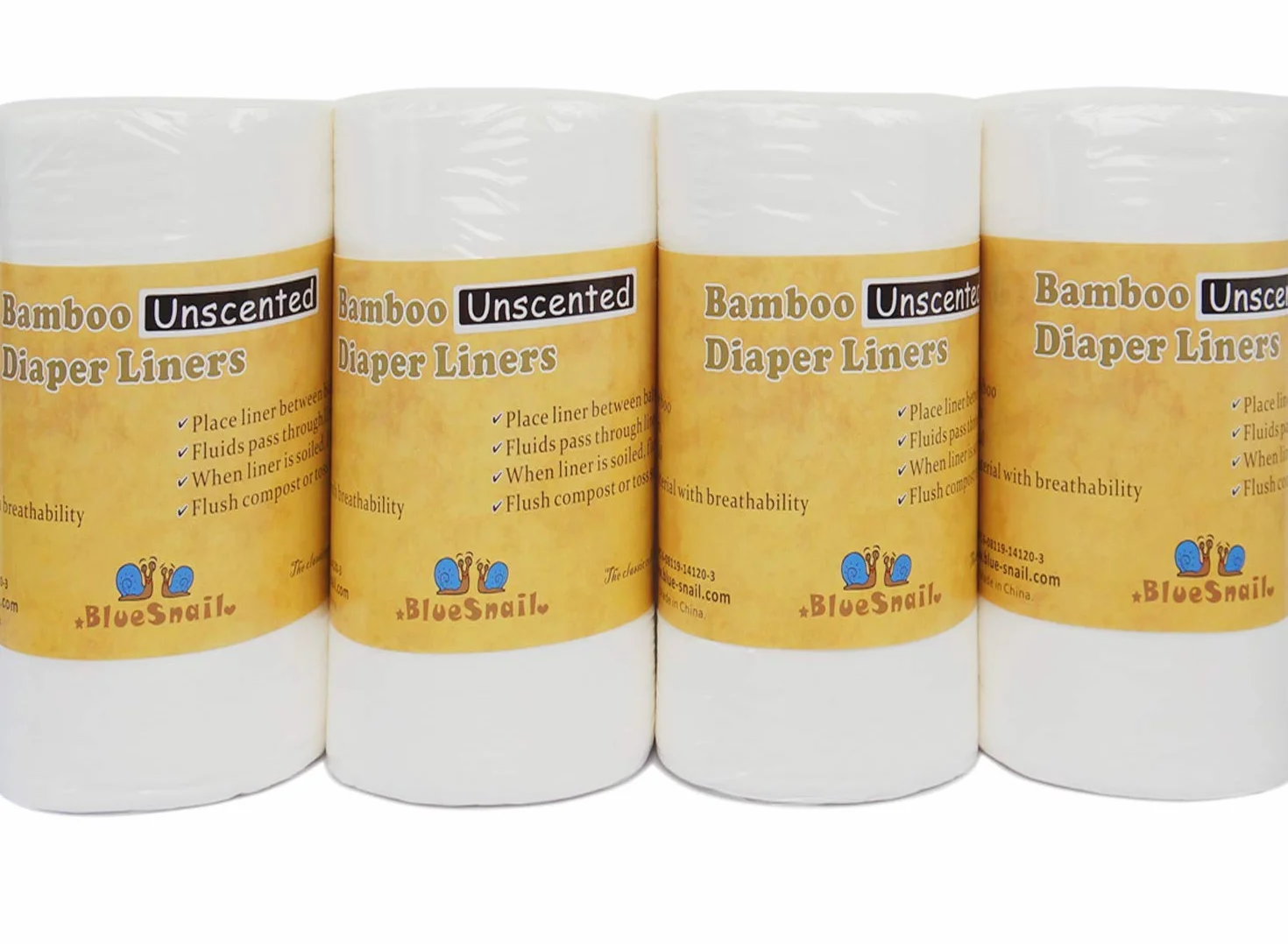 Lot de 400 doublures à couches en bambou sans parfum BlueSnail
