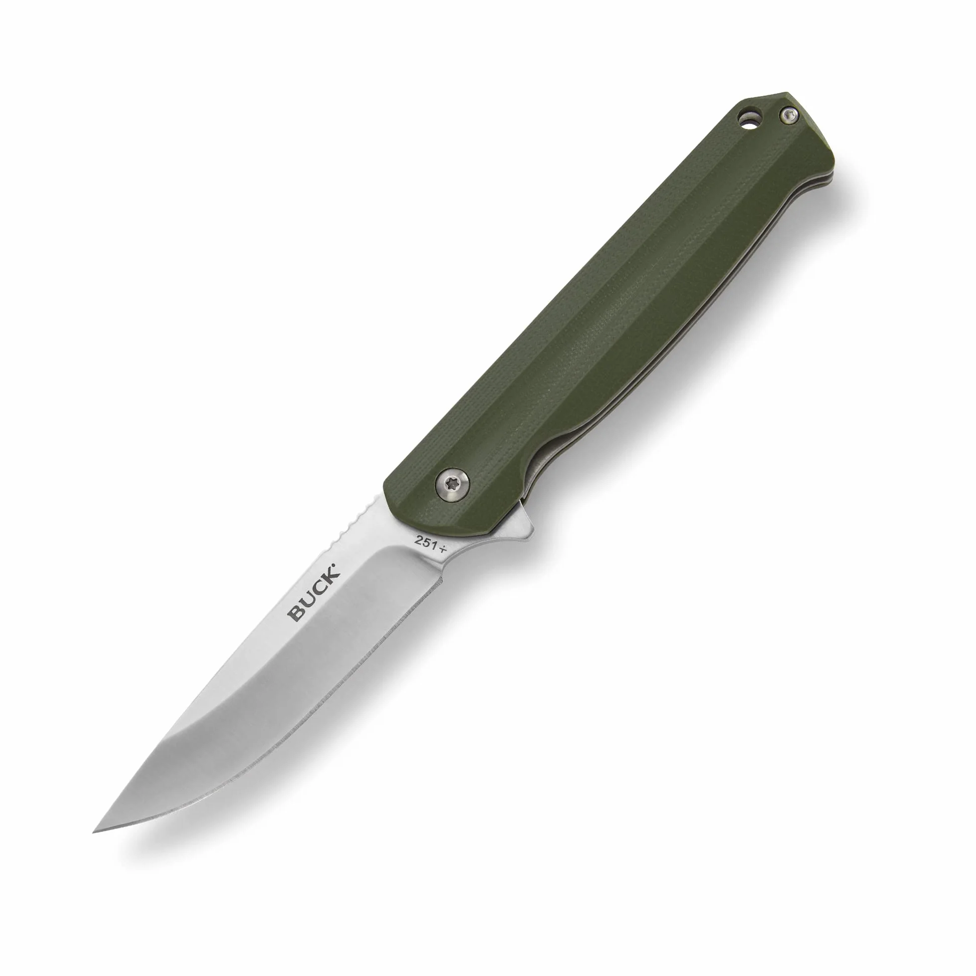 Inconnu Buck 7251 Couteau Lame Acier 7Cr Manche G10 Vert 11,5 cm