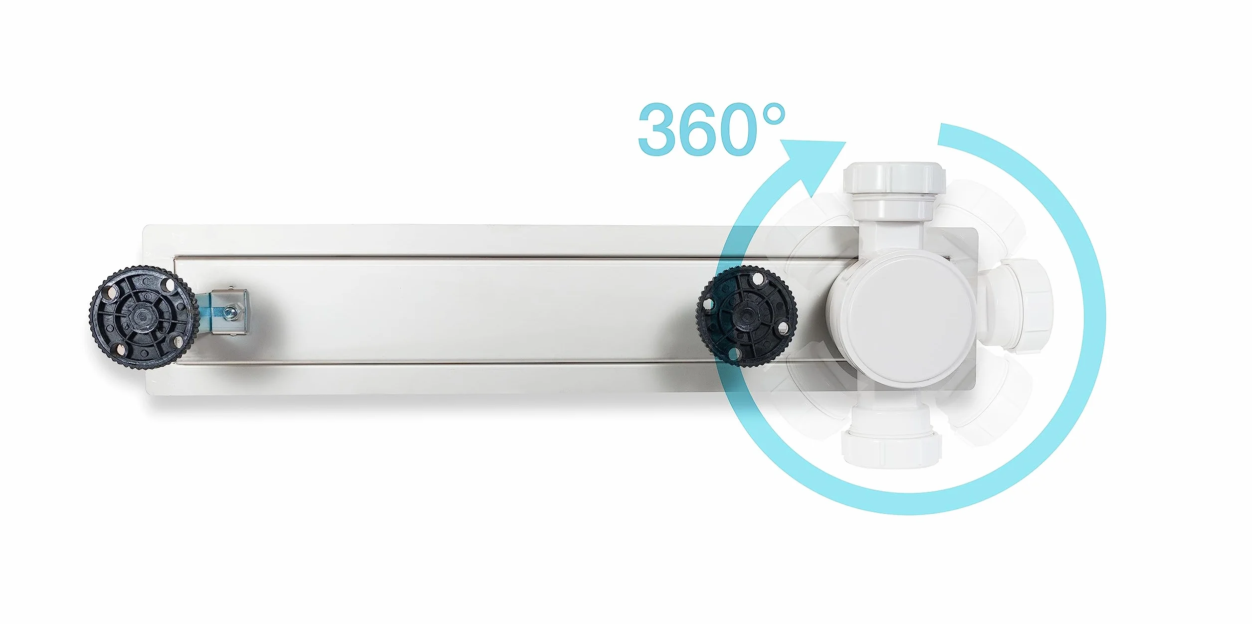 Caniveau de Douche, Caniveau D'évacuation 60cm en Acier Inoxydable, avec Siphon Latéral, Kit Complet, Caniveau de Douche Des Deux Côtés avec Panneau ou Sous Plaque, Caniveau Latéral 2en1