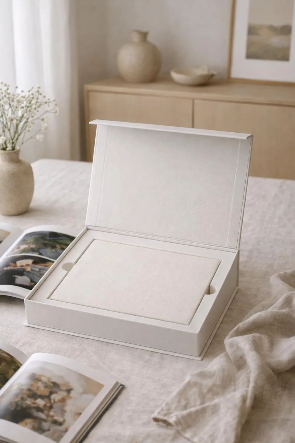 Cadre photo numérique 7 pouces IPS écran lin luxe, 4 Go mémoire, batterie rechargeable, vidéo HD