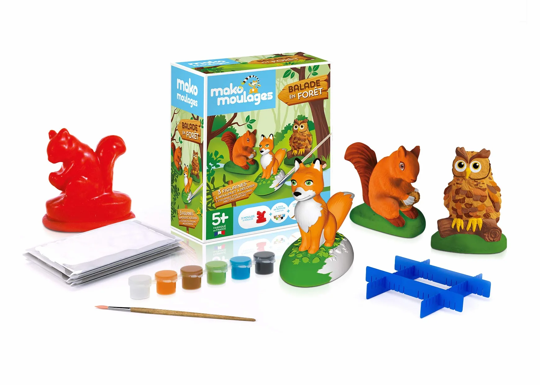 Mako Moulages Kit Créatif 3 Moules Animaux de la Forêt