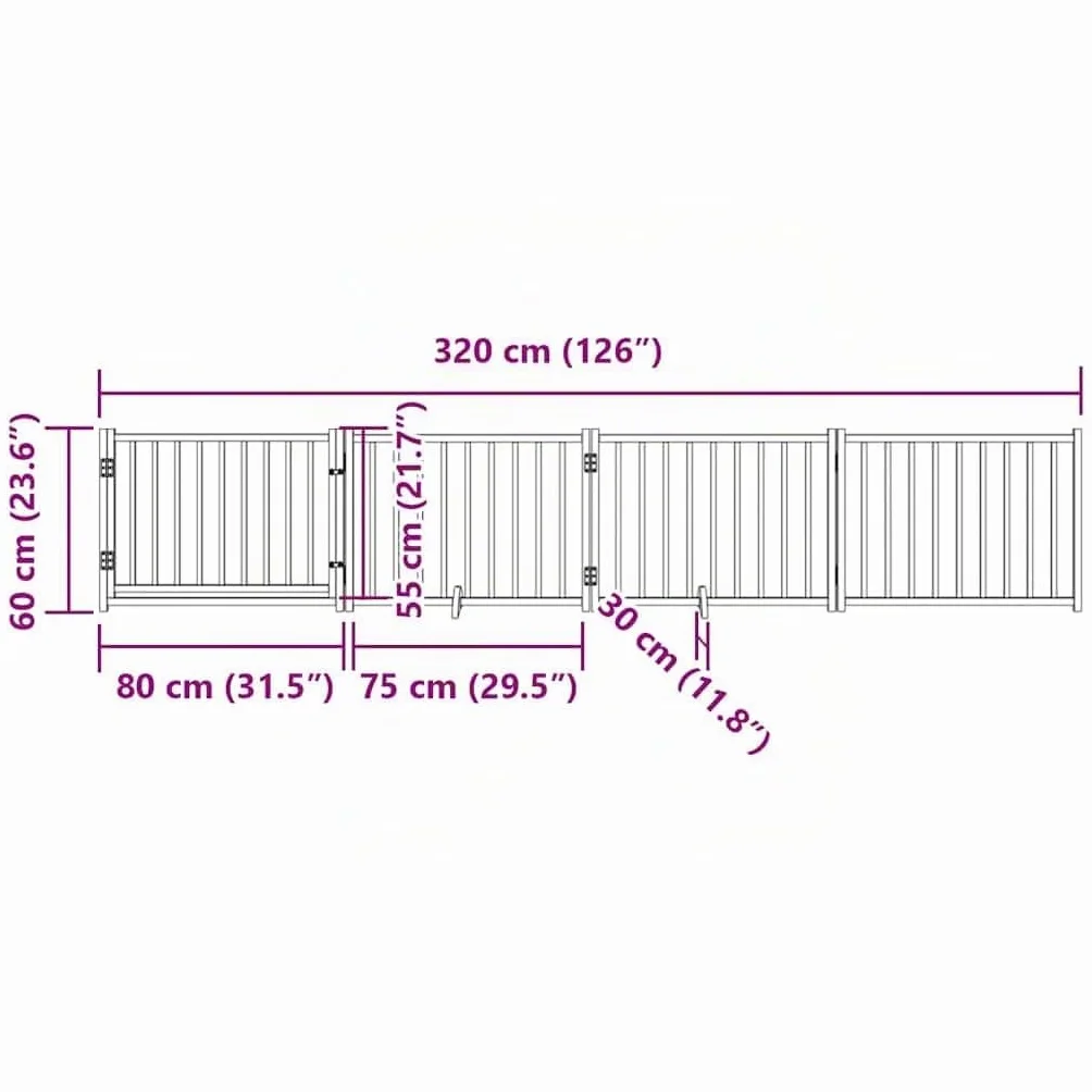 vidaXL Barrière pour Chiens avec Porte 4 Panneaux Bois de Sapin Massif