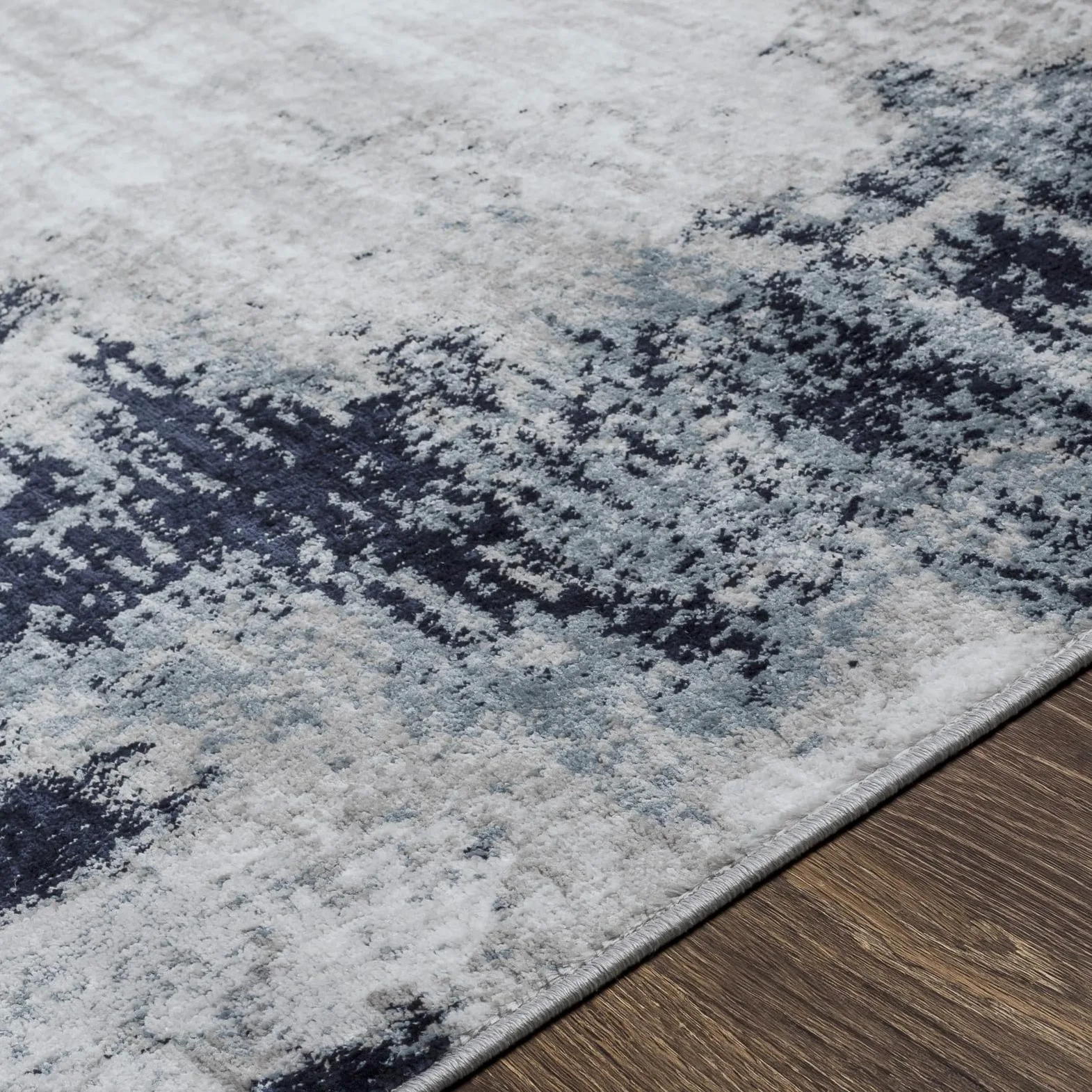 Livabliss Helsinki Wohnzimmer Modern – Abstrakt Design in Marmor Optik für Wohnzimmer 120x170 cm, Esszimmer, Schlafzimmer - Marmor e groß, weicher Kurzflor in Blau, Weiß und Grau