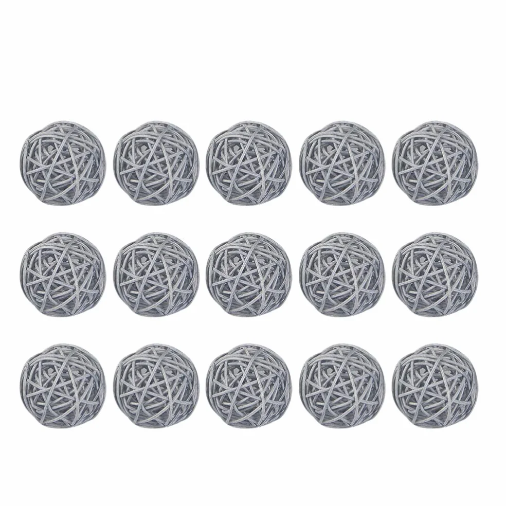 Boules de Rotin en Osier 5 cm Bricolage Artisanat Décoration Mariage Gris Clair