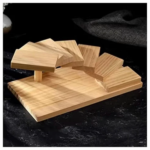 Assiette de service à sushis, 7 étages en bois rotatif pour restaurant ou maison, plateau à sashimi style escalier