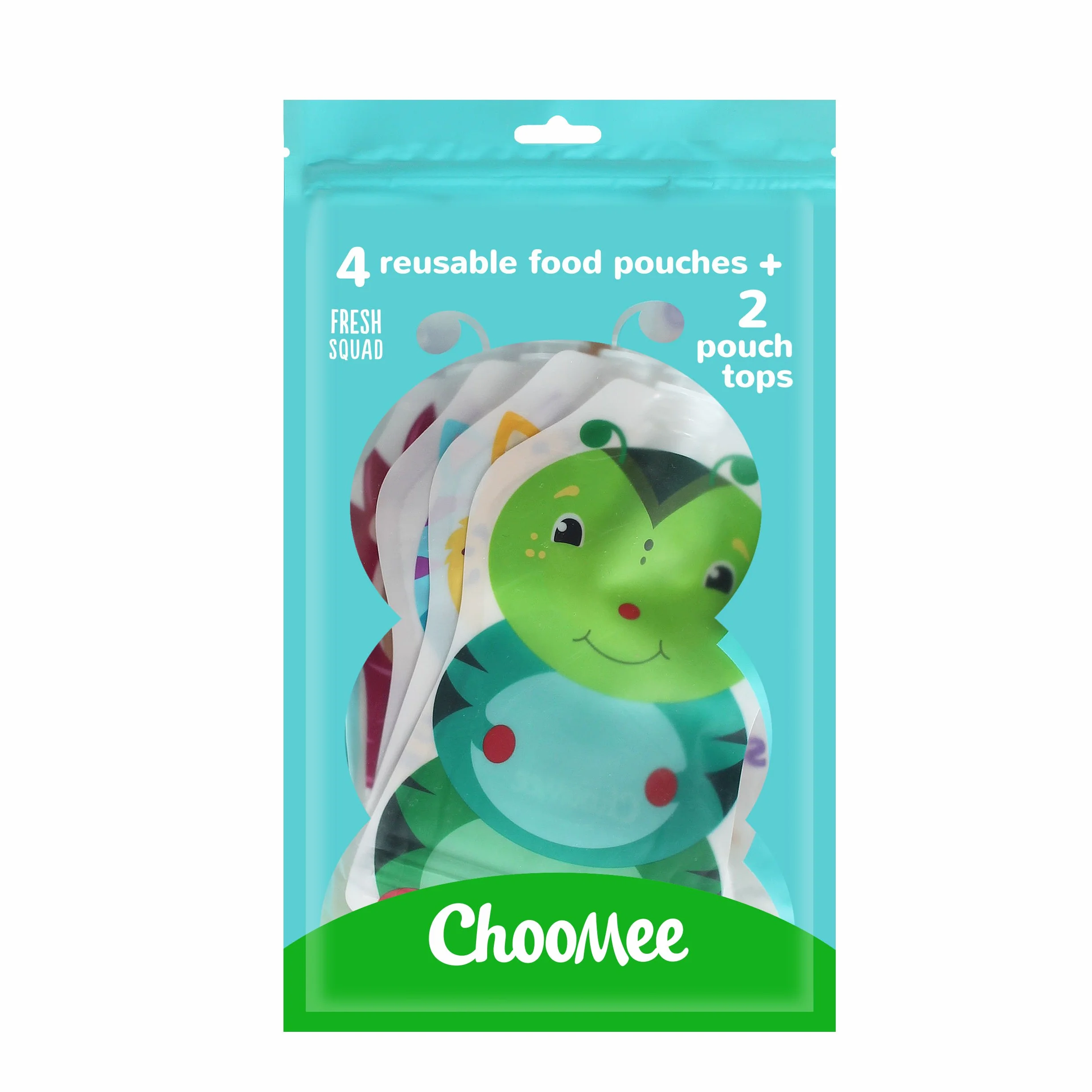 ChooMee Gourdes Réutilisables SoftSip 6 pcs 5 oz SnakPack FreshSquad Sans BPA Pochette Étanche