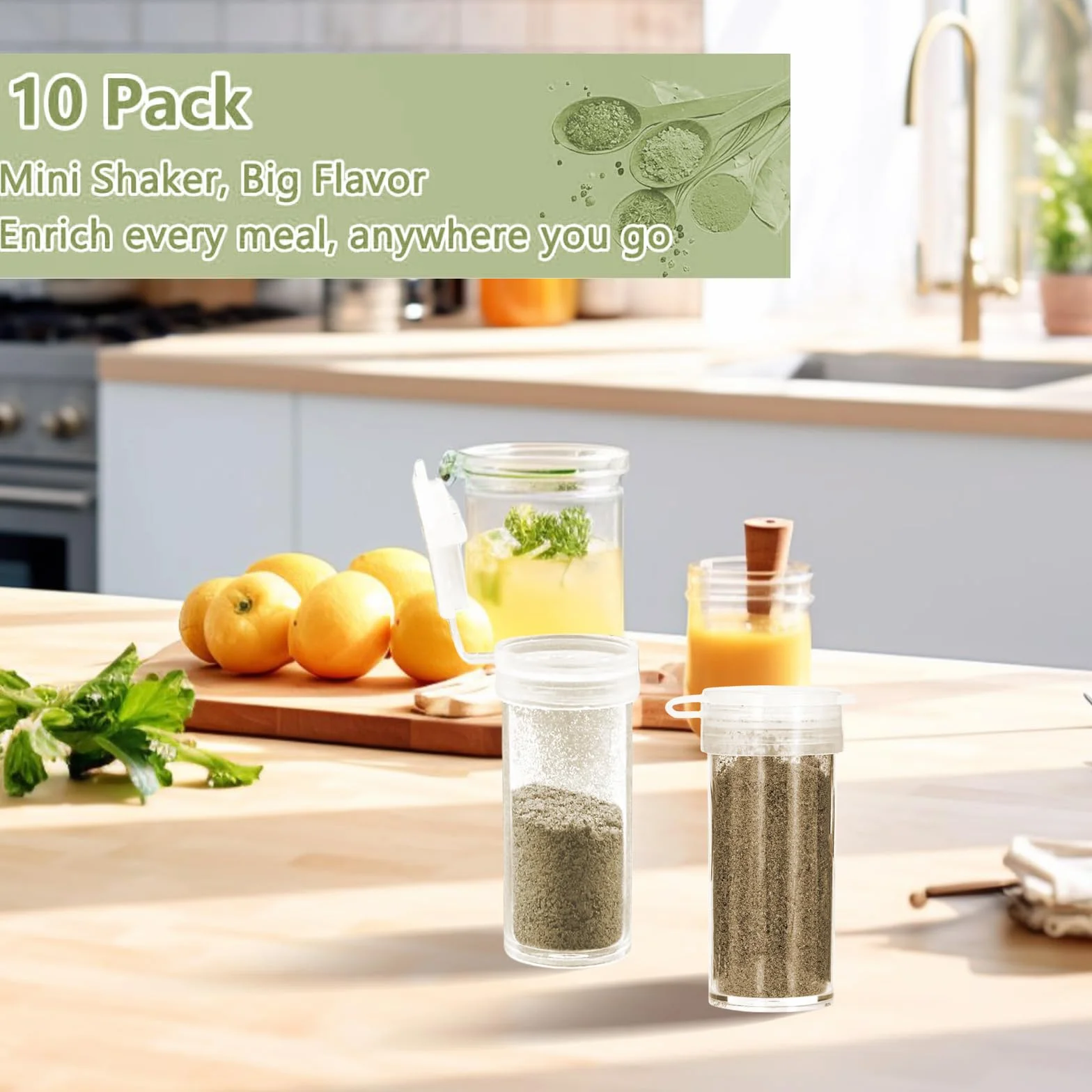 Lot de 8 mini salières et poivrières de voyage pour camping - Mini distributeur d'épices avec couvercle